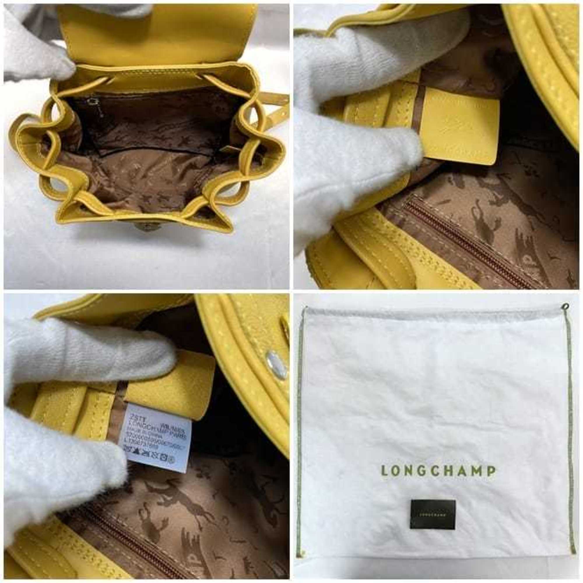 Longchamp Yellow Leather Backpack (Pre-Owned)