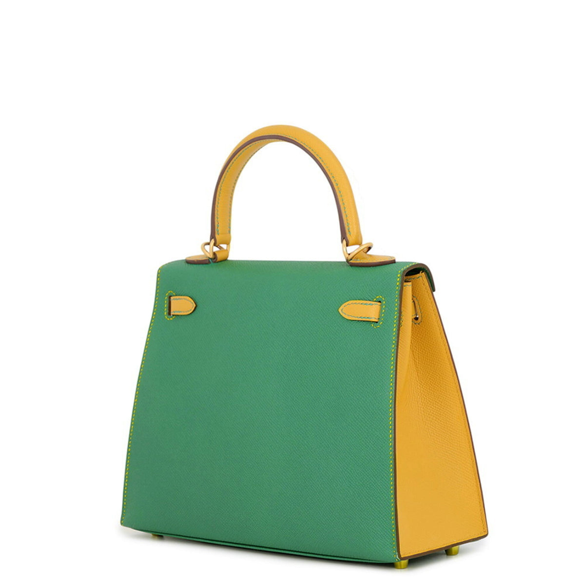 Hermes Green Yellow Epsom Leather Handbag (Pre-Owned)