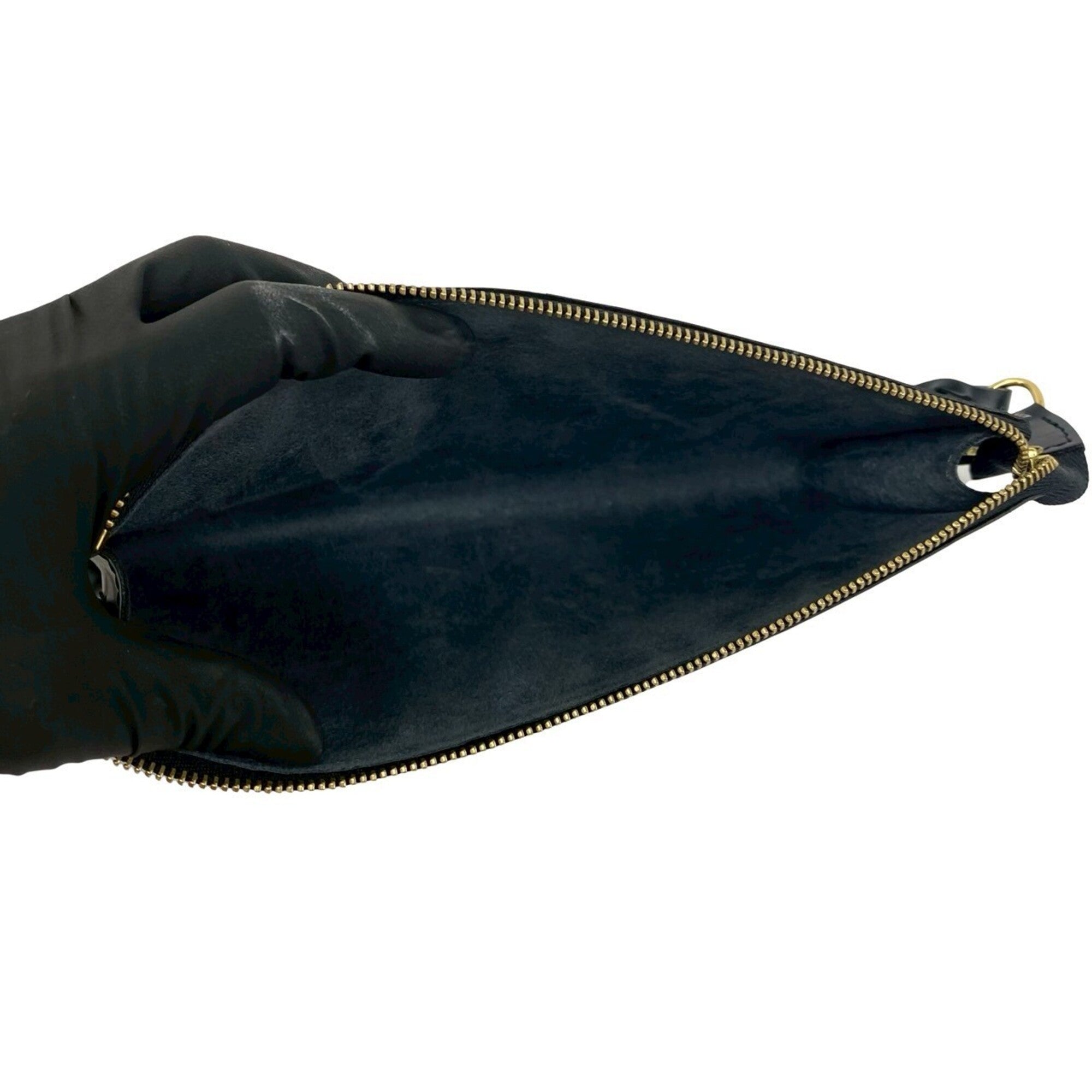 Louis Vuitton Black Leather Handbag Pochette (Pre-Owned)