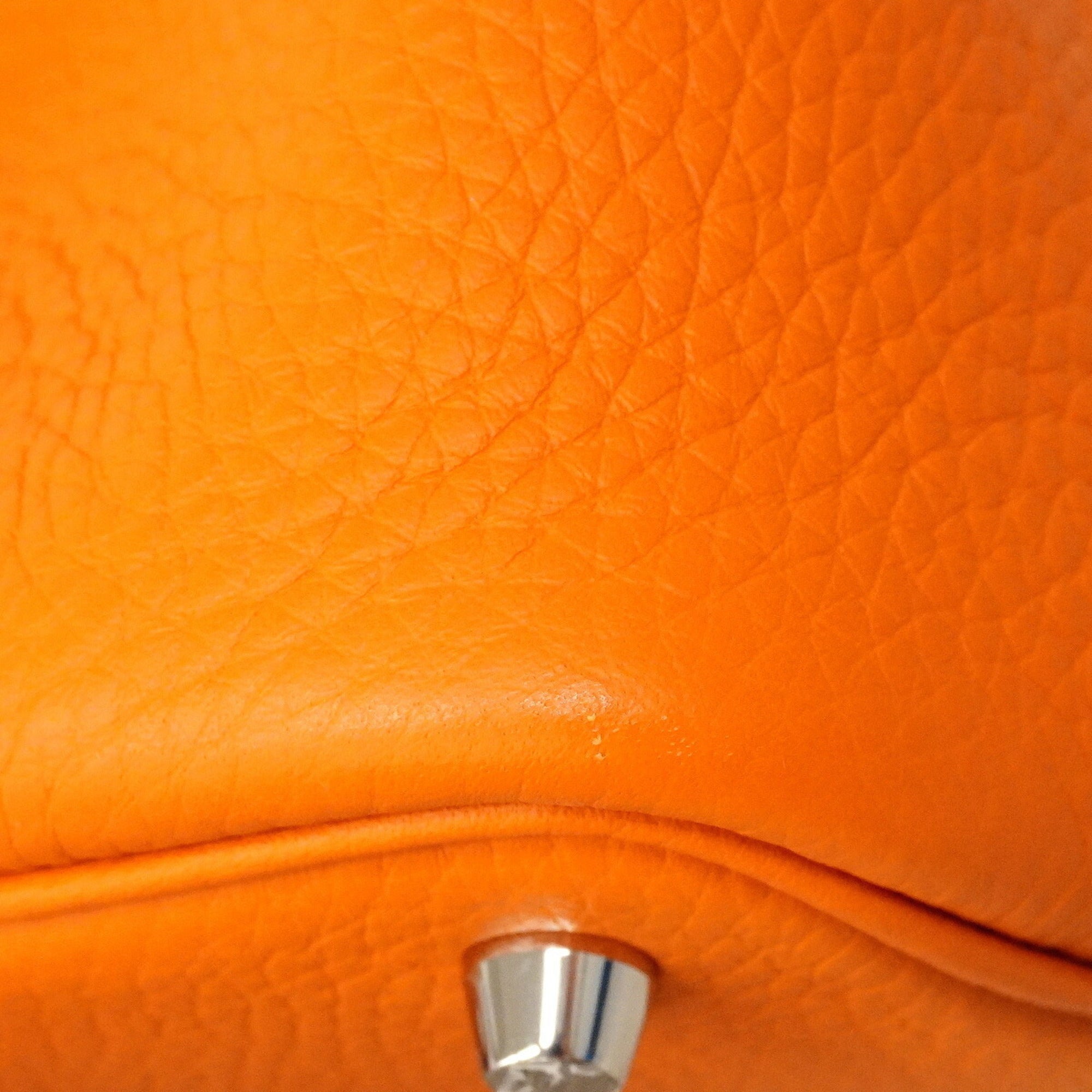 Hermes Orange Taurillon Clemence Leather Handbag (Pre-Owned)