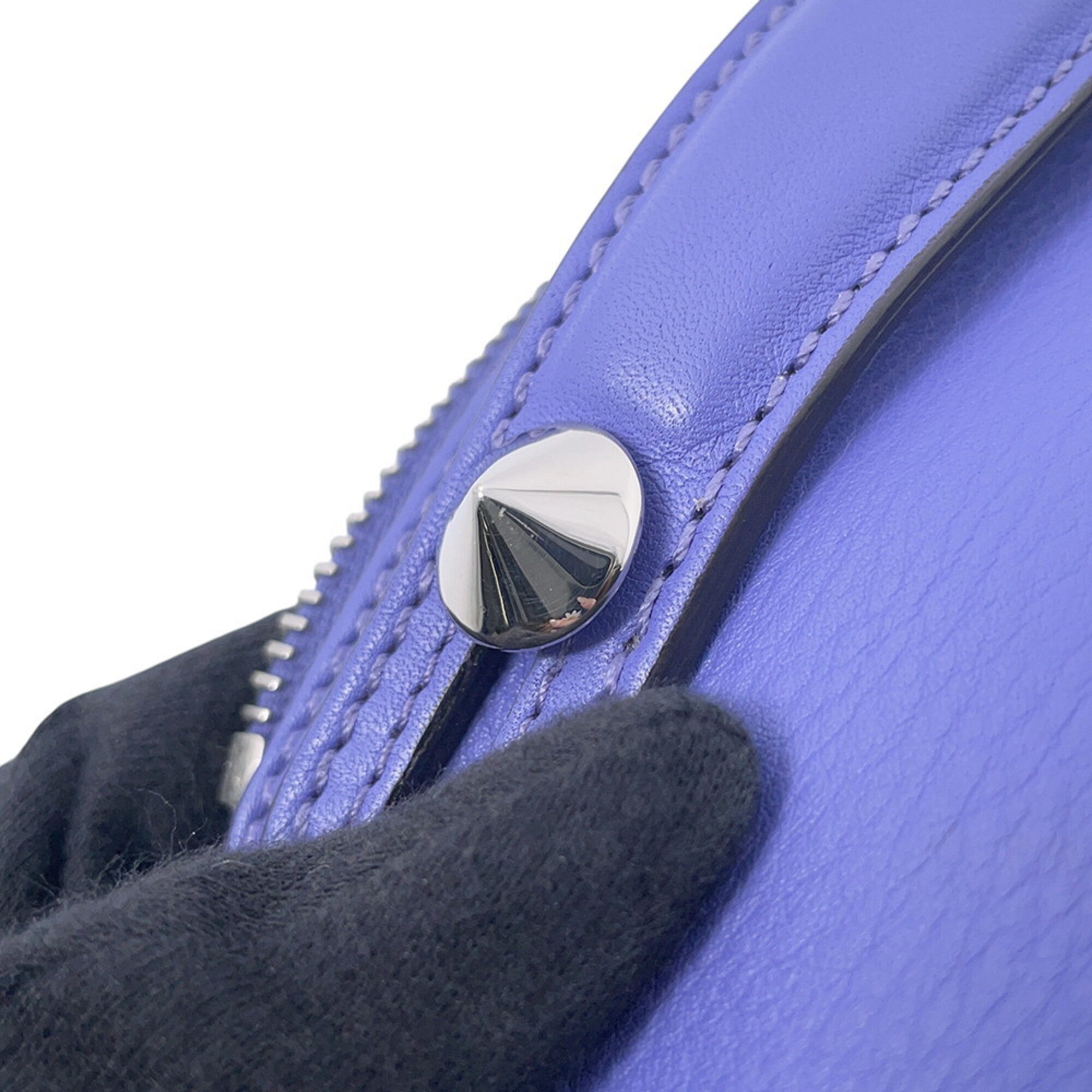 Fendi Purple Leather Handbag Shoulder Bag (Pre-Owned)