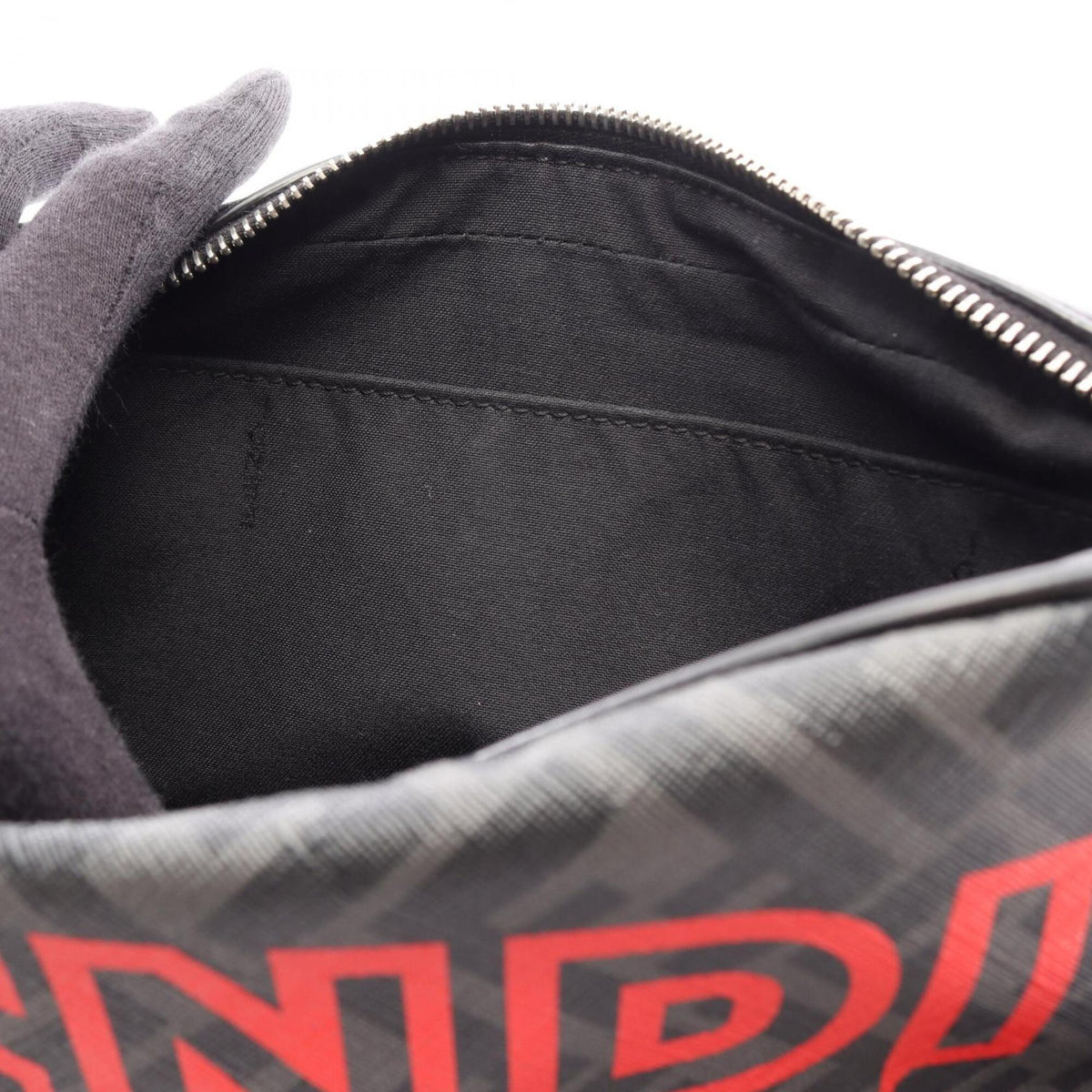 Fendi Black Gray Multi-Color Coated Canvas Leather Handbag Shoulder Bag (Pre-Owned)