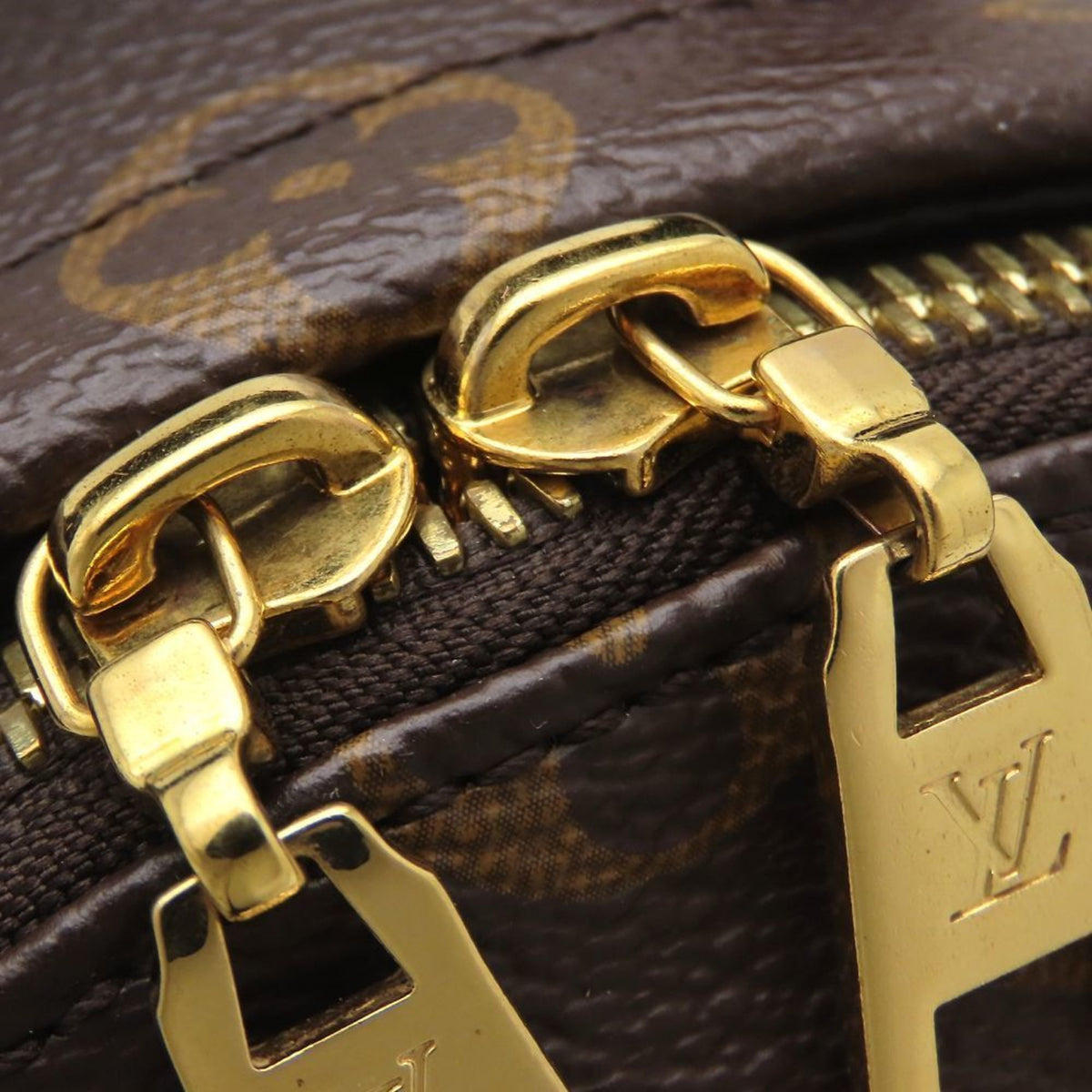 Louis Vuitton Black Brown Canvas Leather Backpack (Pre-Owned)