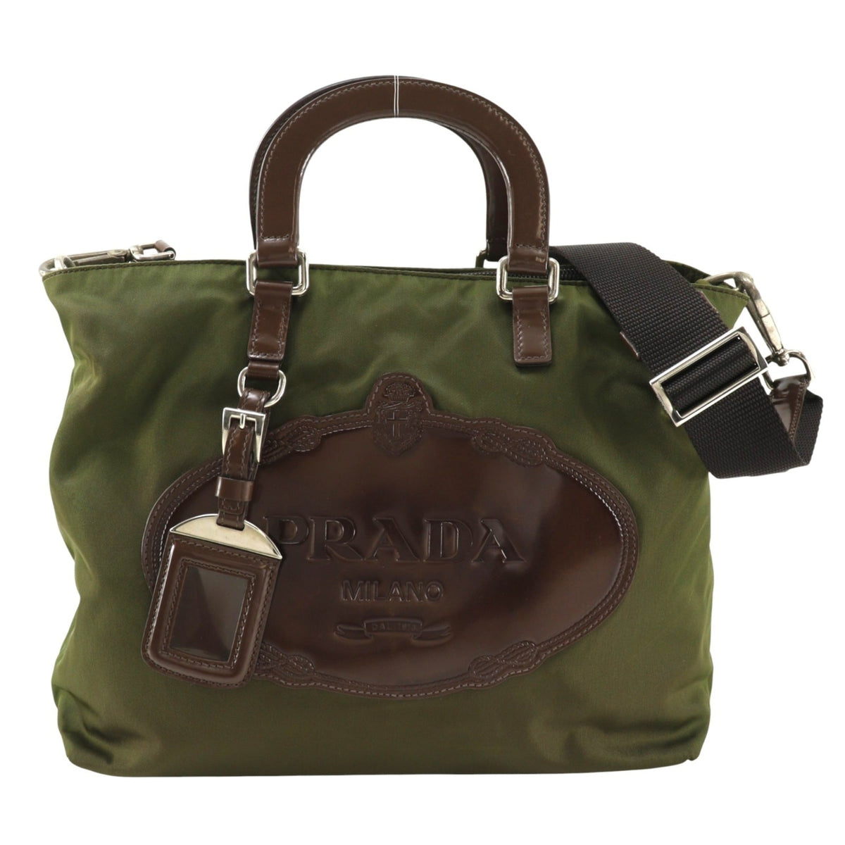 Prada Khaki Nylon Handbag (Pre-Owned)