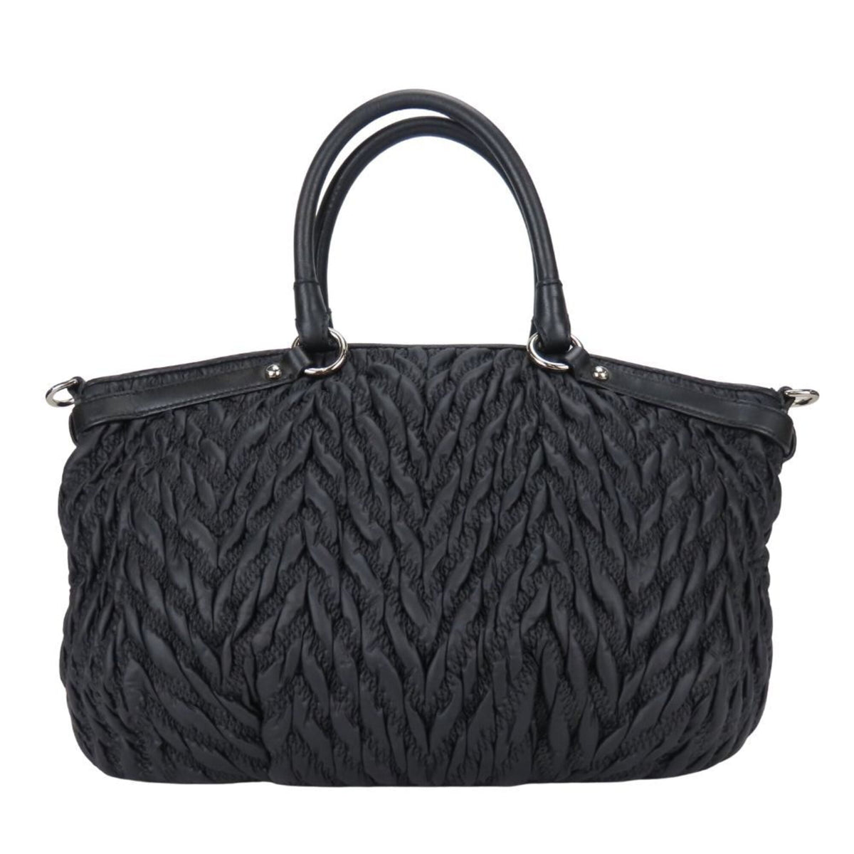 Coach Black Nylon Leather Handbag (Pre-Owned)
