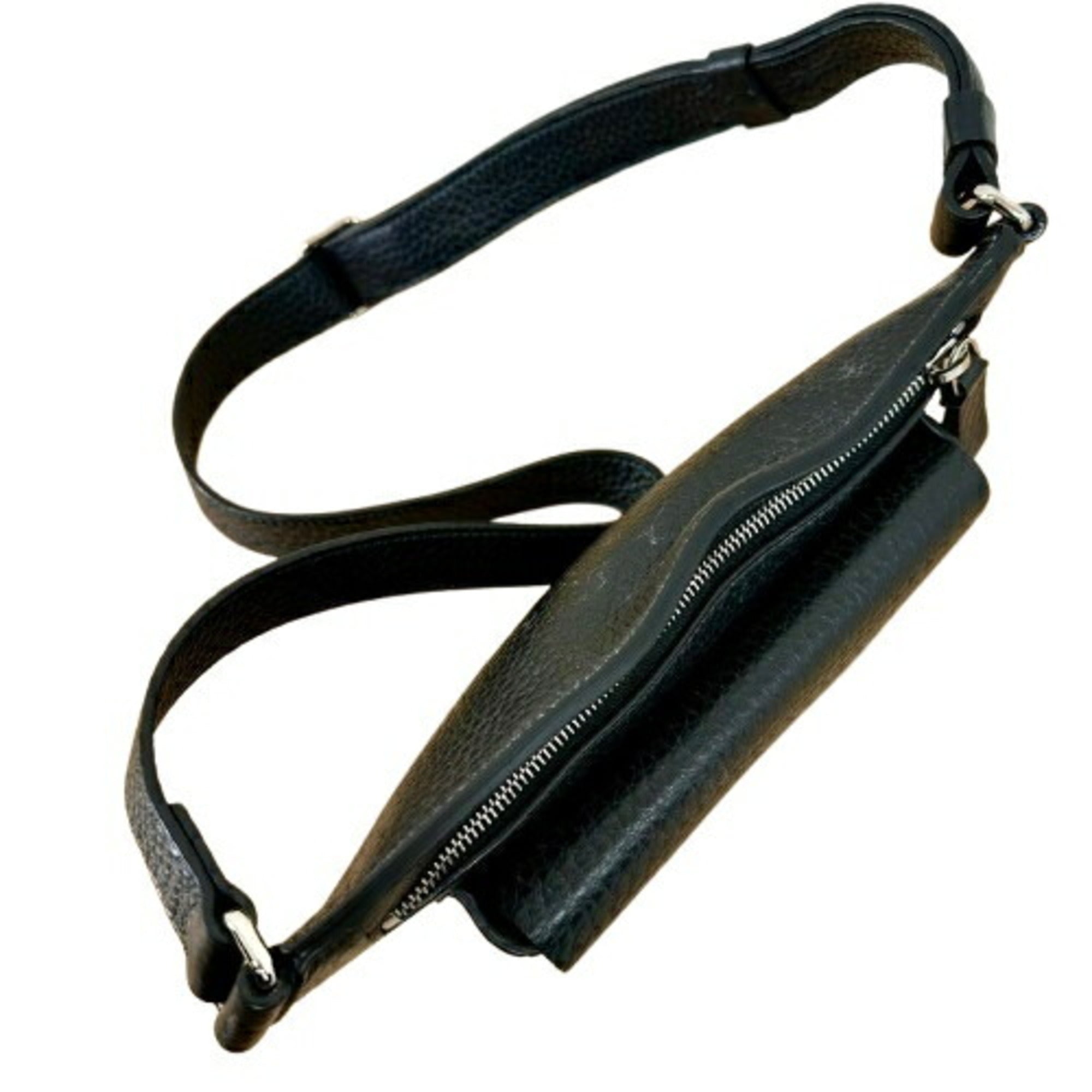 Giorgio Armani Black Leather Shoulder Bag Sling Bag (Pre-Owned)