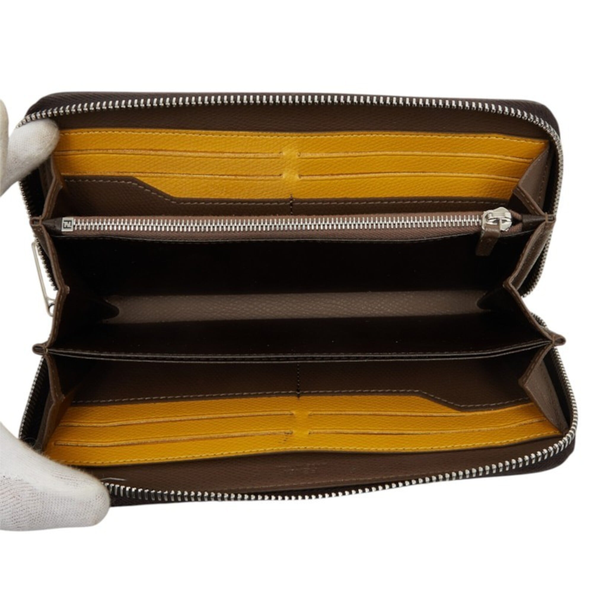Fendi Brown Yellow Pvc Long Wallet (Bi-Fold) (Pre-Owned)