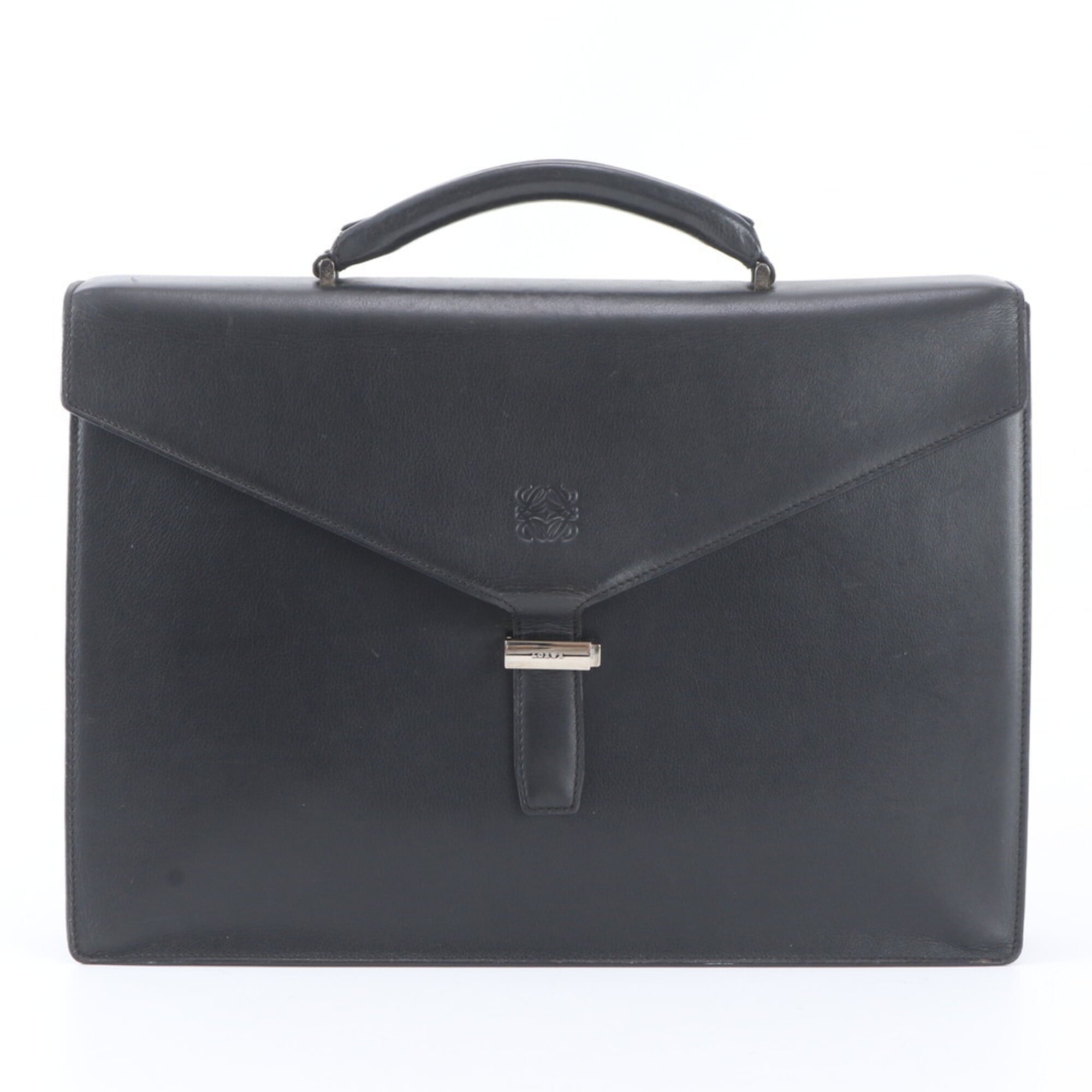 Loewe Black Leather Briefcase Handbag (Pre-Owned)