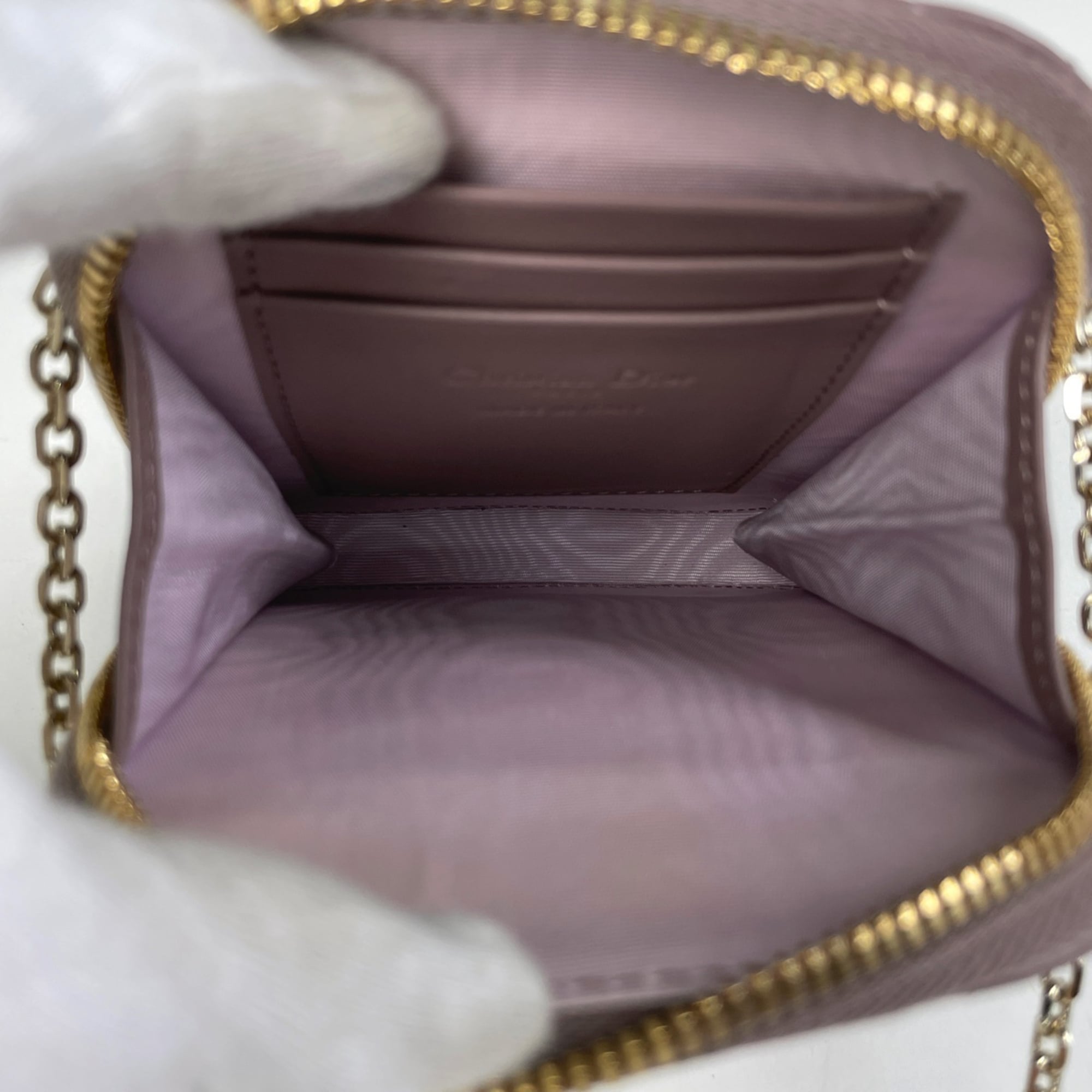 Christian Dior Lady Dior Purple Leather Handbag Shoulder Bag (Pre-Owned)