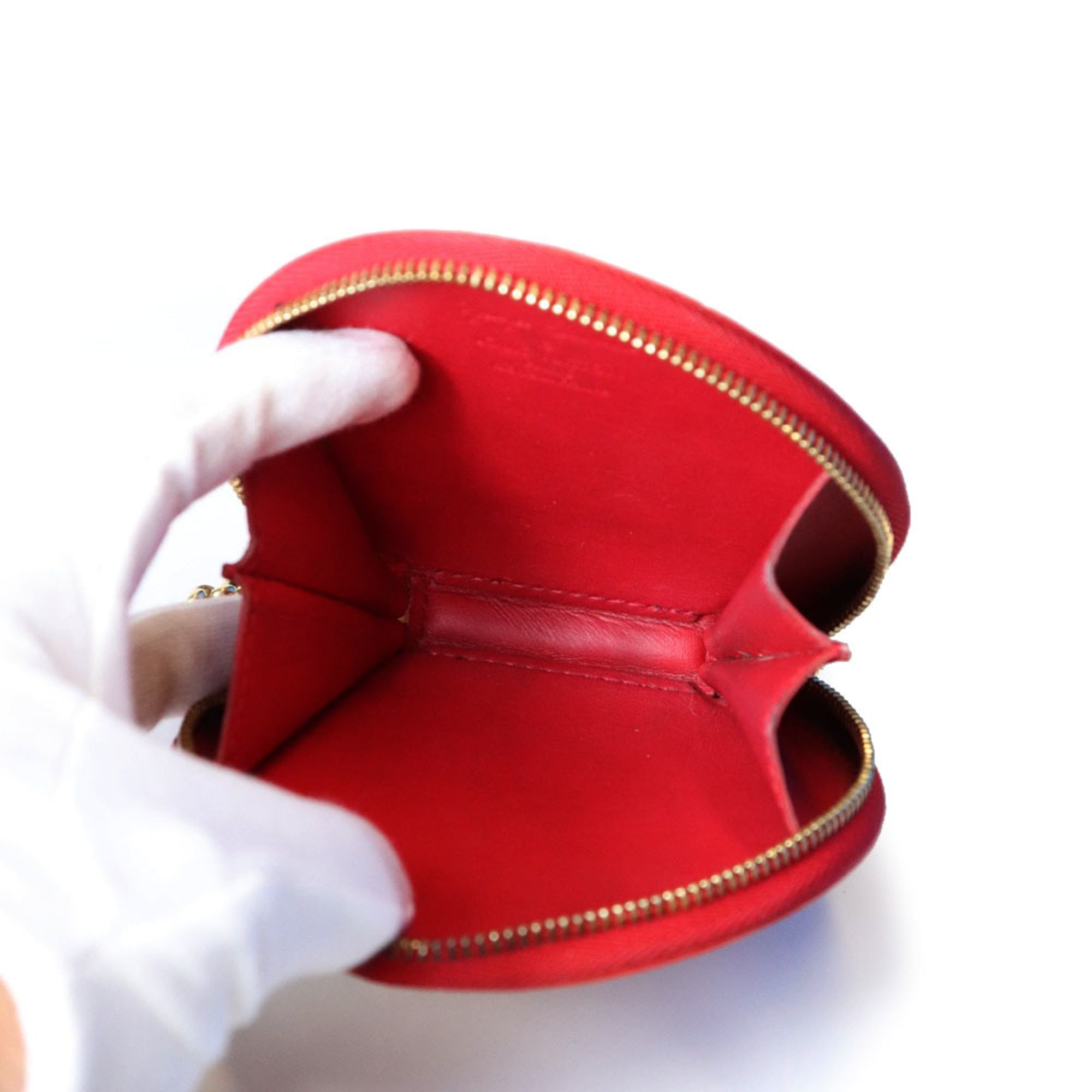 Louis Vuitton Red Color Monogram Vernis Coin Purse/Coin Case (Pre-Owned)