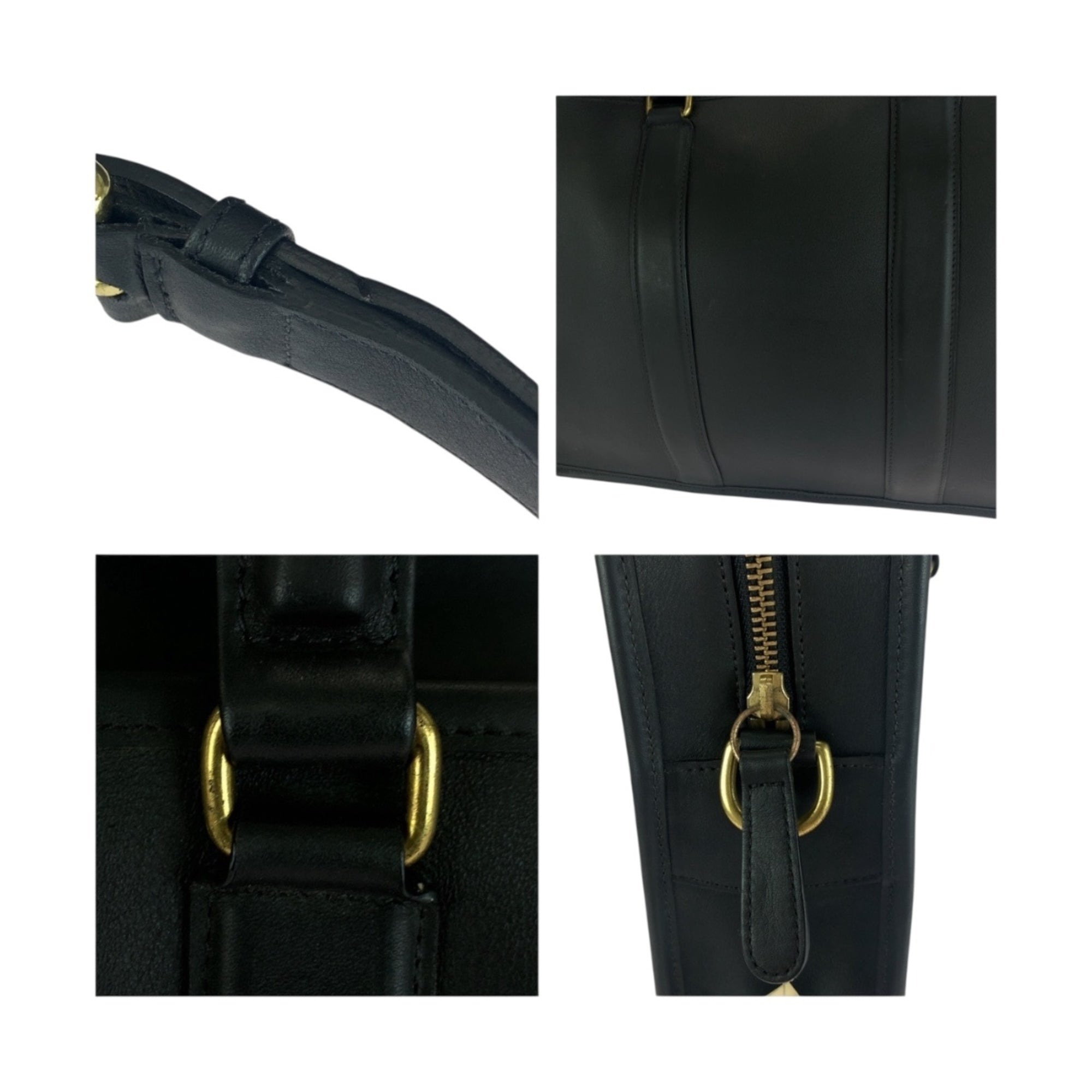 Coach Black Leather Briefcase Handbag Shoulder Bag (Pre-Owned)