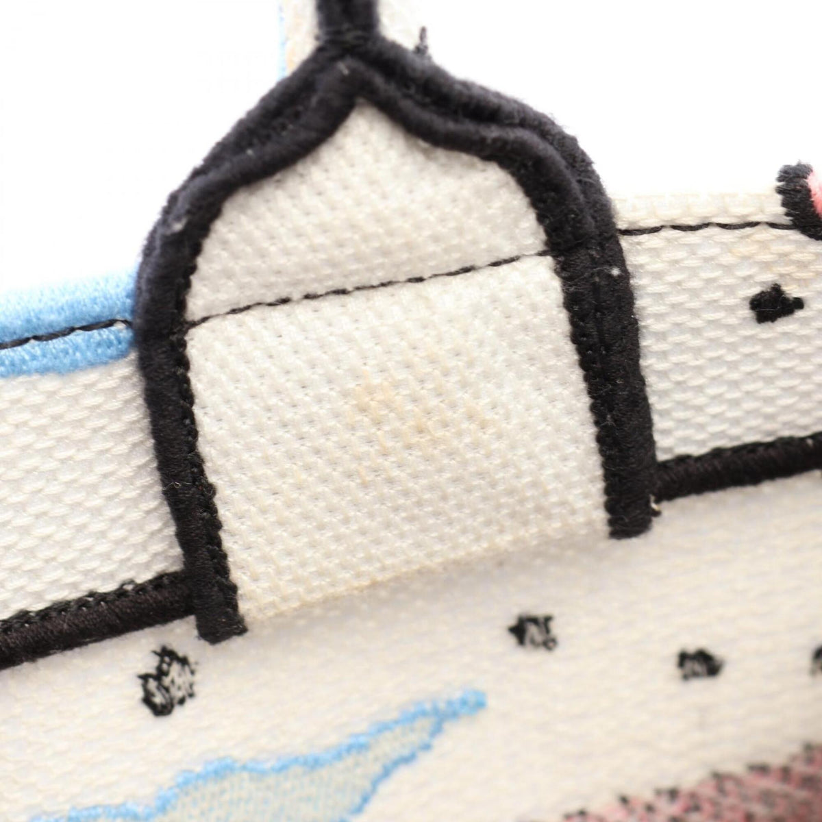 Christian Dior Multi-Color White Canvas Handbag Tote Bag (Pre-Owned)