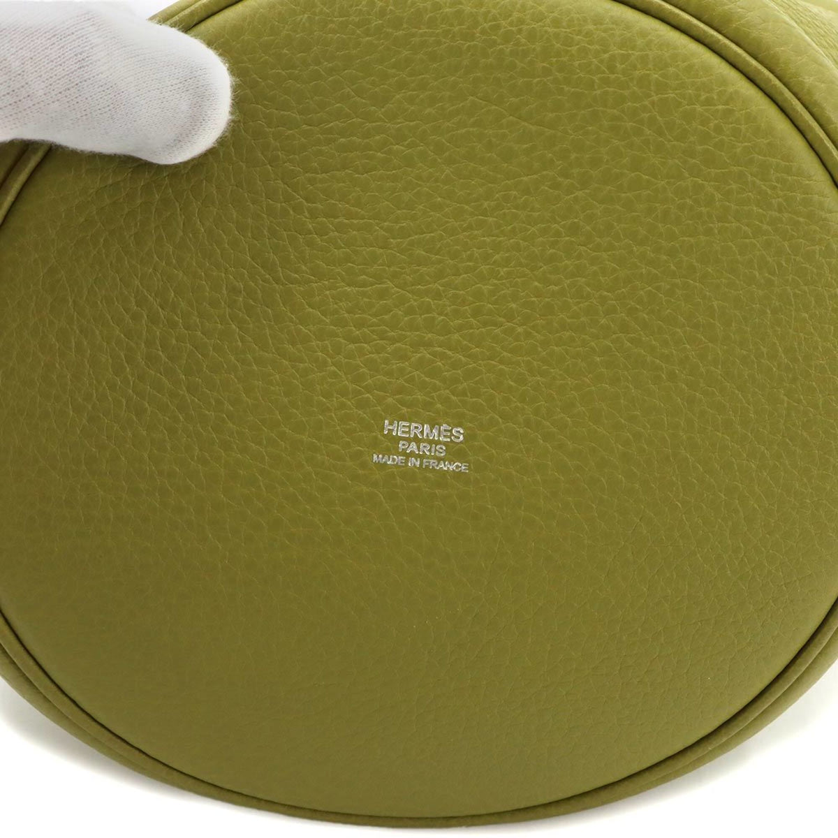 Hermes Green Taurillon Clemence Leather Handbag (Pre-Owned)