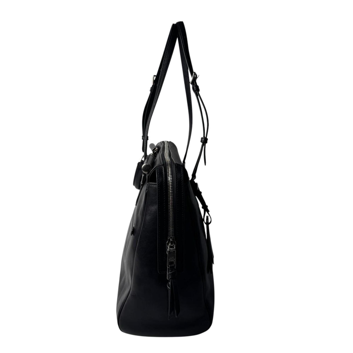 Dolce & Gabbana Black Leather Shoulder Bag Tote Bag (Pre-Owned)