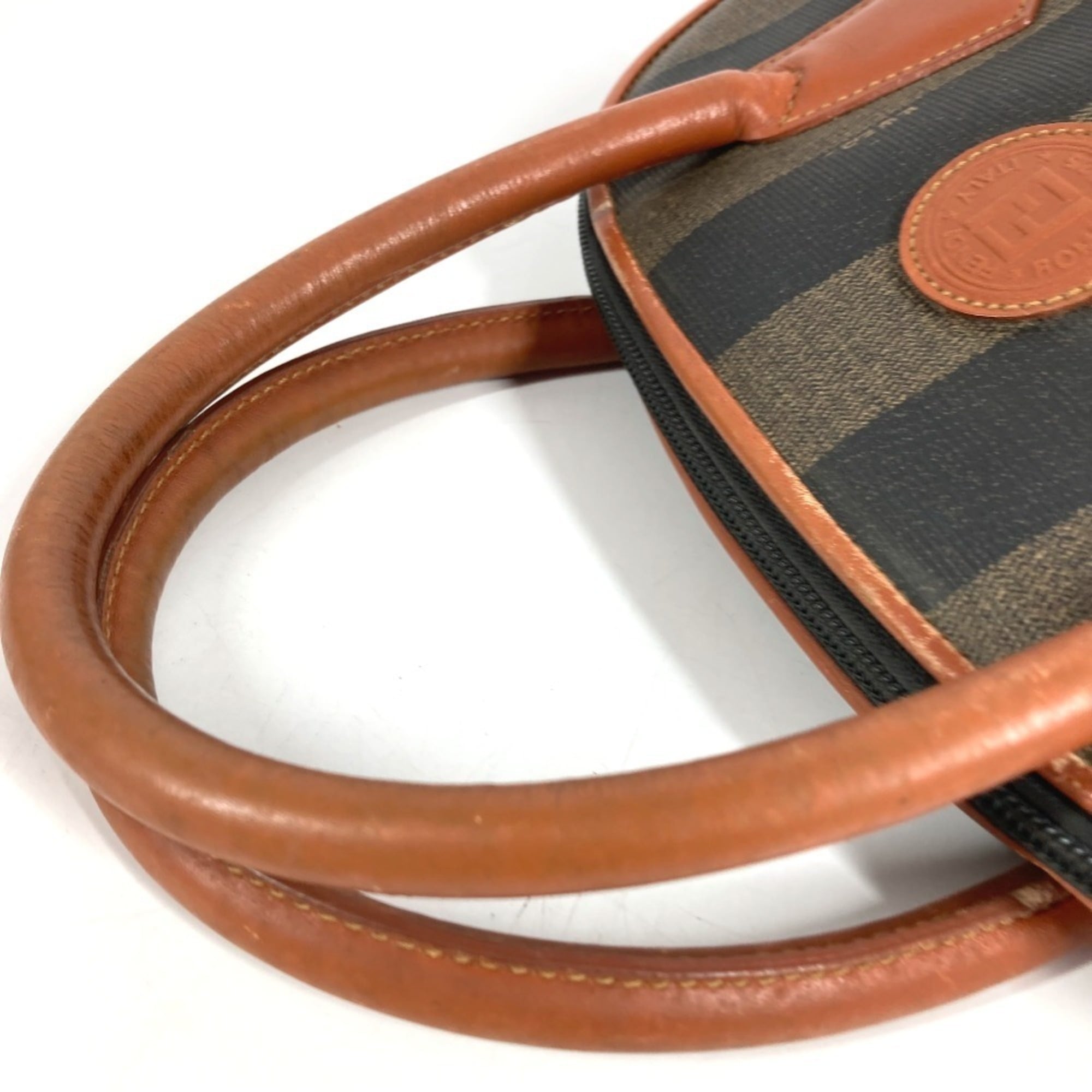 Fendi Brown Khaki Pvc Leather Handbag Tote Bag (Pre-Owned)
