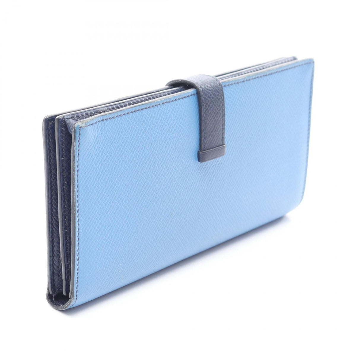 Hermes Bleu Saphir Blue Blue Paradise Navy Epsom Leather Long Wallet (Bi-Fold) (Pre-Owned)