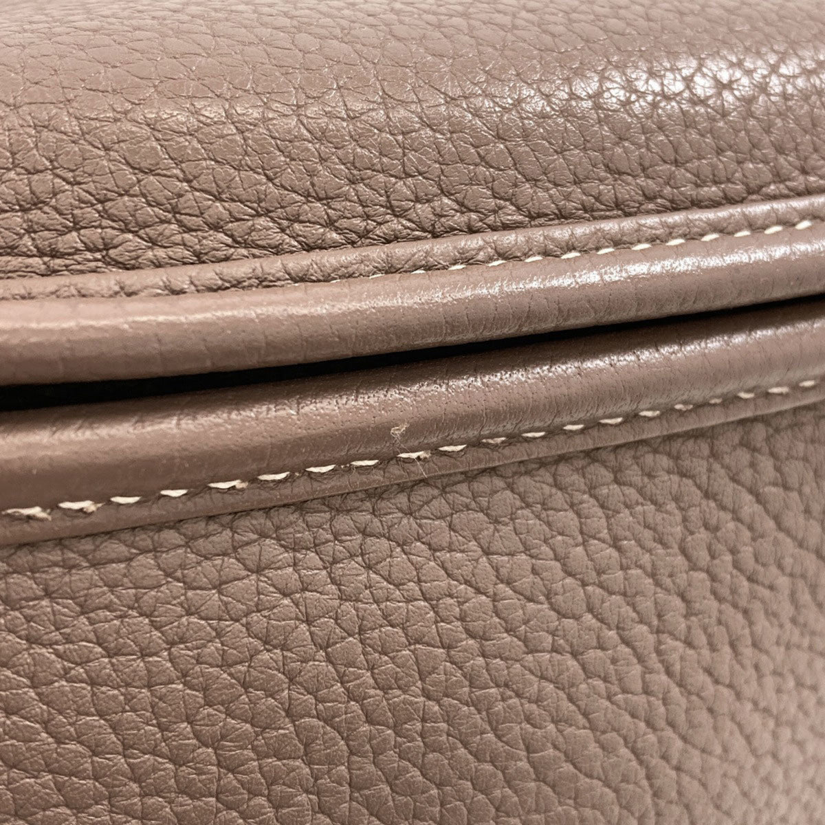 Hermes Etoupe Gray Taurillon Clemence Leather Shoulder Bag (Pre-Owned)