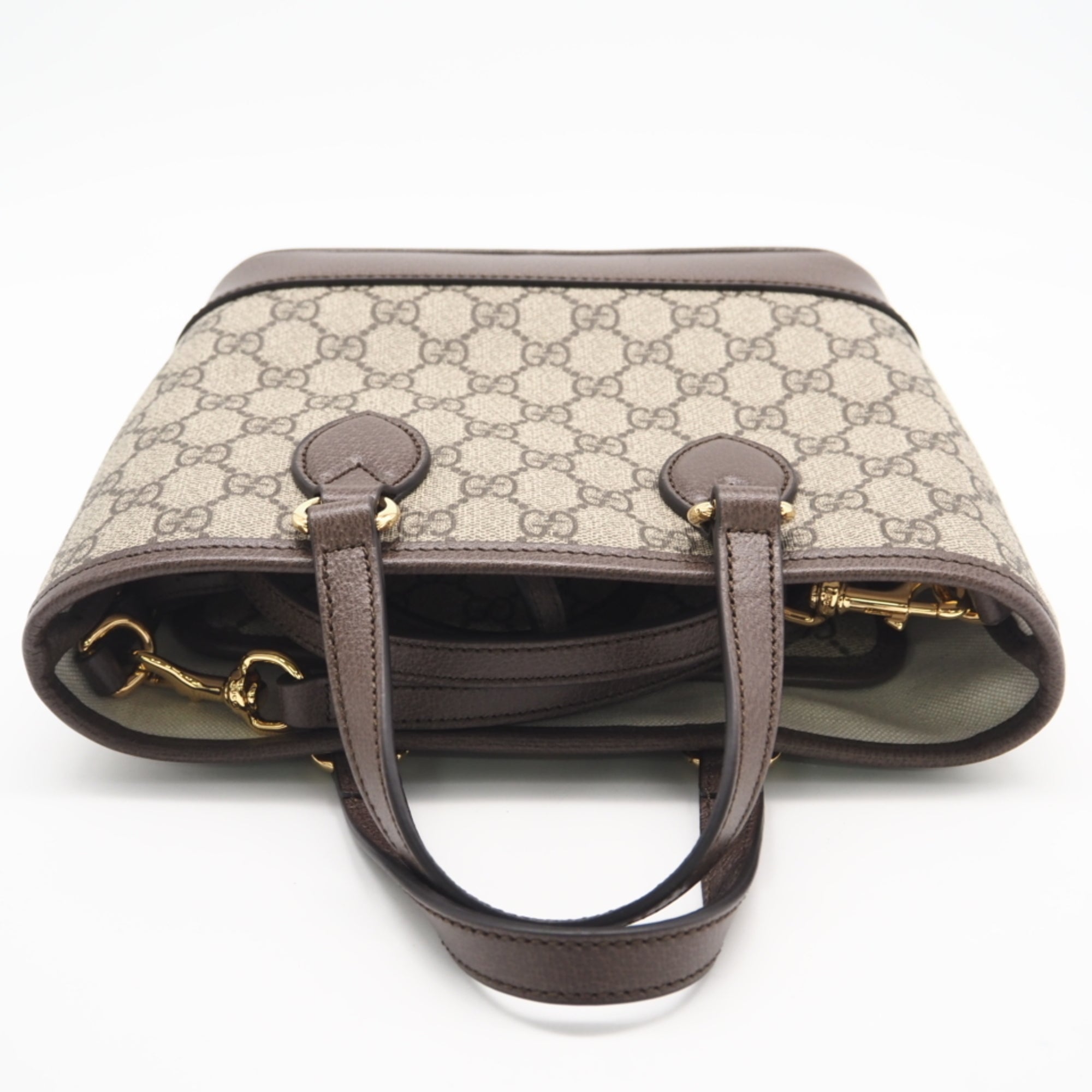 Gucci Ophidia Beige Brown Coated Canvas Handbag Tote Bag (Pre-Owned)