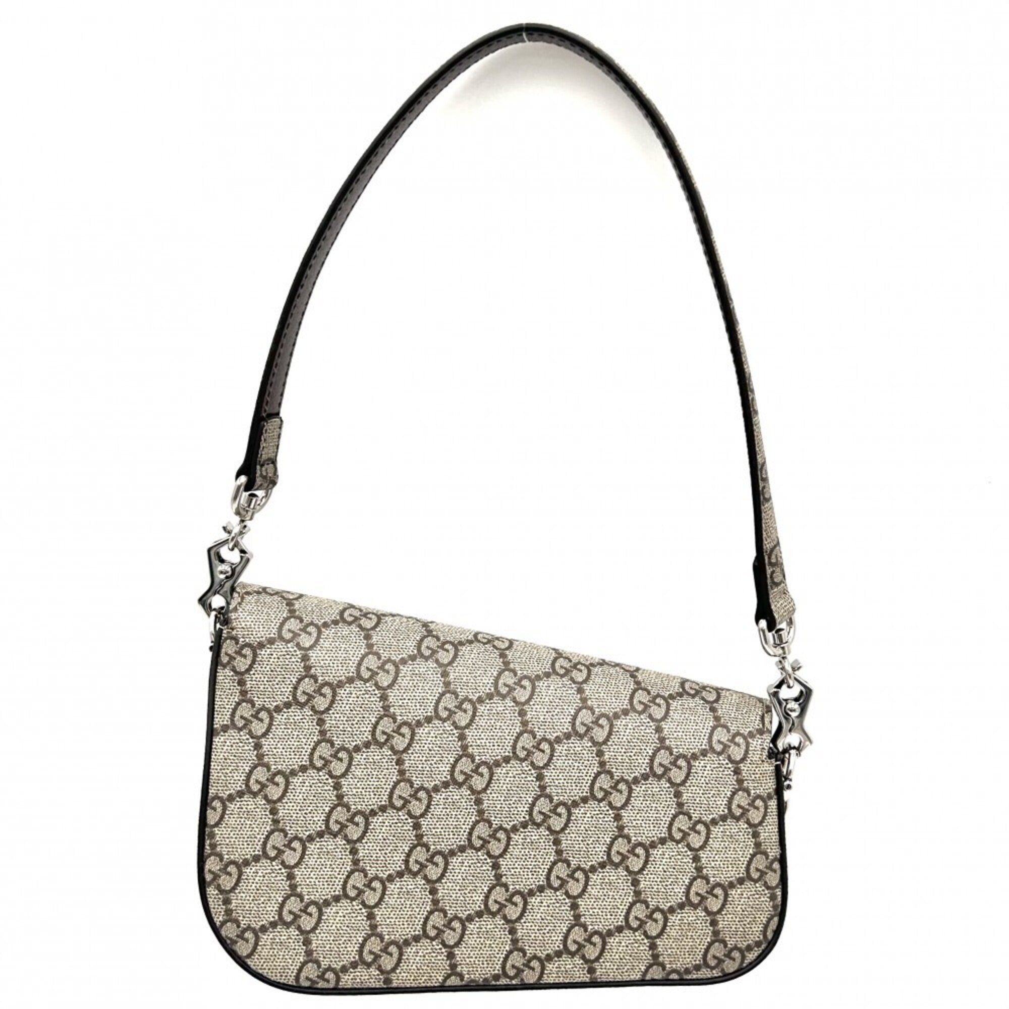 Gucci Beige Gg Supreme Canvas Handbag Shoulder Bag (Pre-Owned)