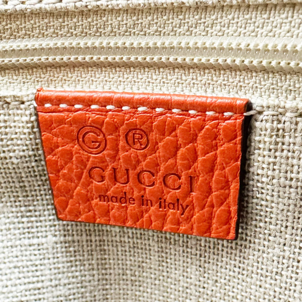 Gucci Brown Orange Gg Canvas Leather Handbag Shoulder Bag (Pre-Owned)