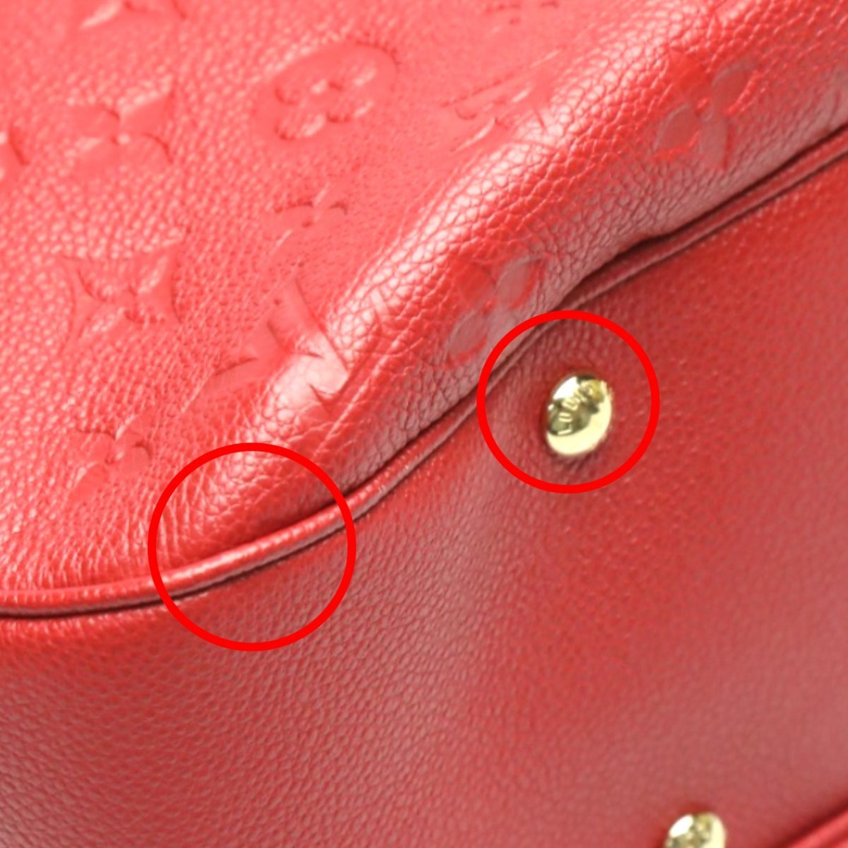Louis Vuitton Red Color Monogram Empreinte Handbag (Pre-Owned)