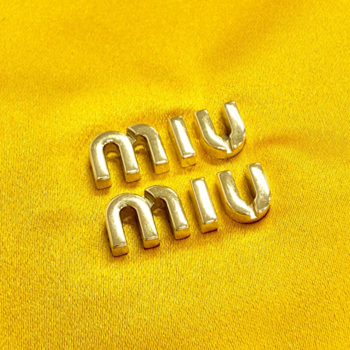 Miu Miu Yellow Silk Pouch (Pre-Owned)