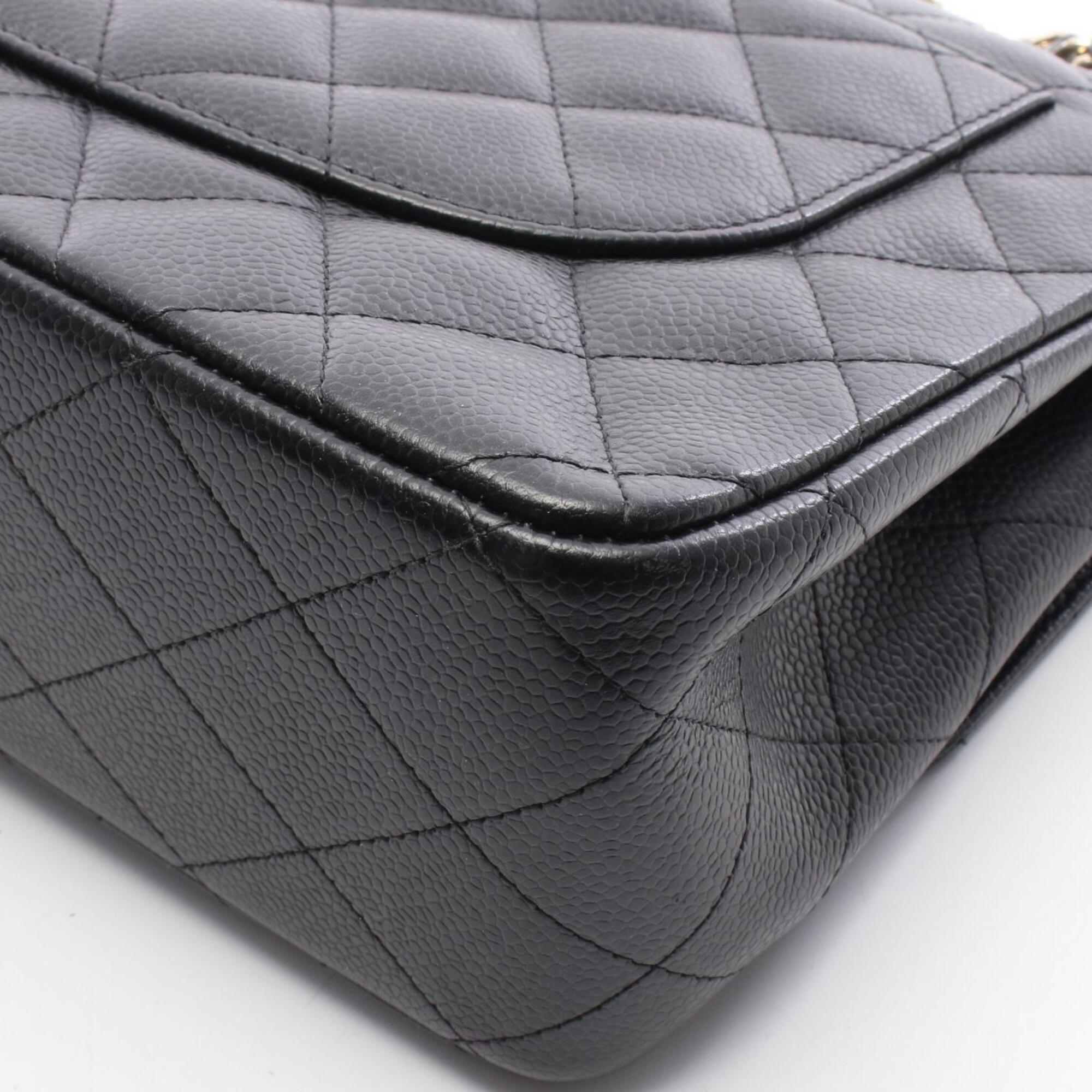 Chanel Black Grained Calfskin Handbag Shoulder Bag (Pre-Owned)