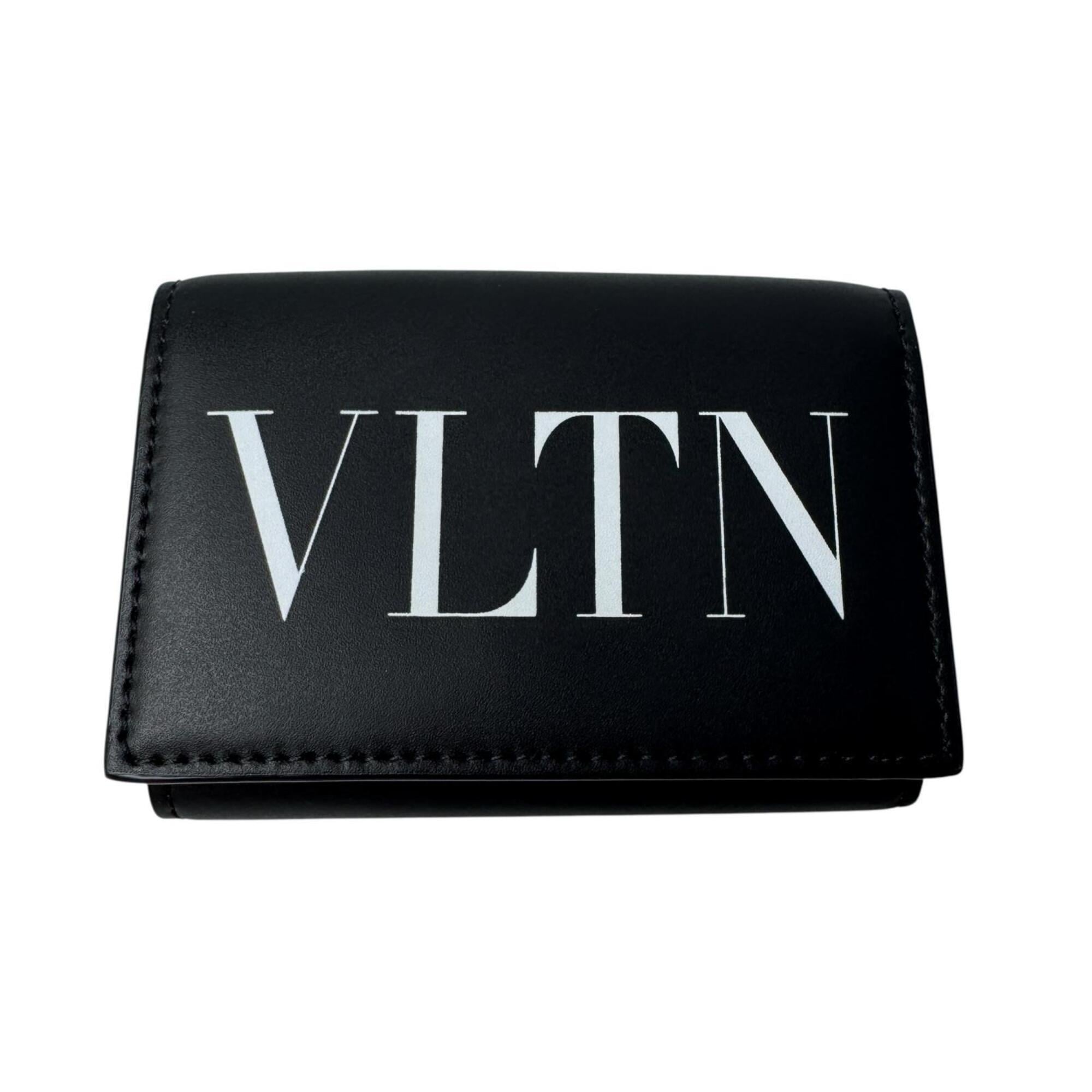 Valentino Garavani Black Leather Wallet (Tri-Fold) (Pre-Owned)