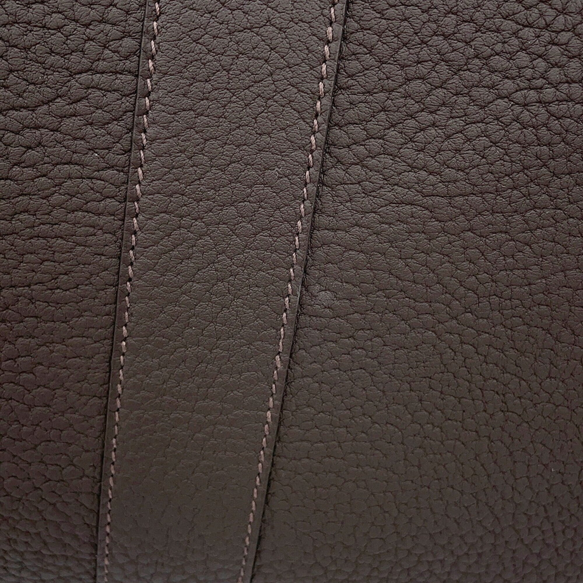 Hermes Garden Beige Caramel Ebene Ecru Toile H Negonda Leather Handbag Tote Bag (Pre-Owned)