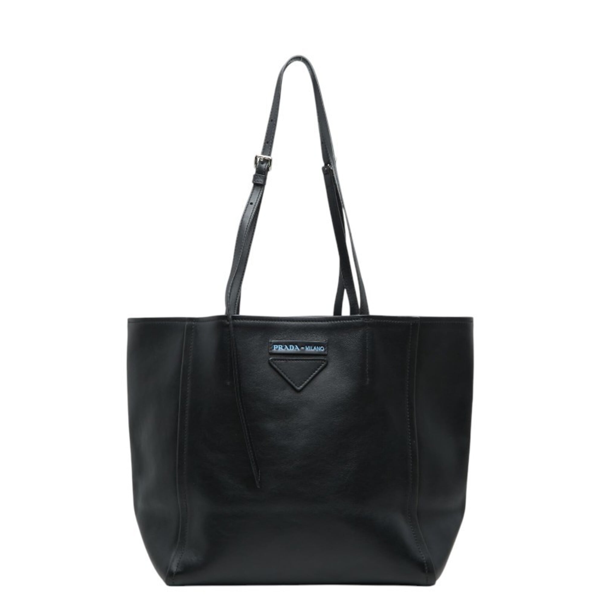 Prada Black Leather Pouch Shoulder Bag Tote Bag (Pre-Owned)