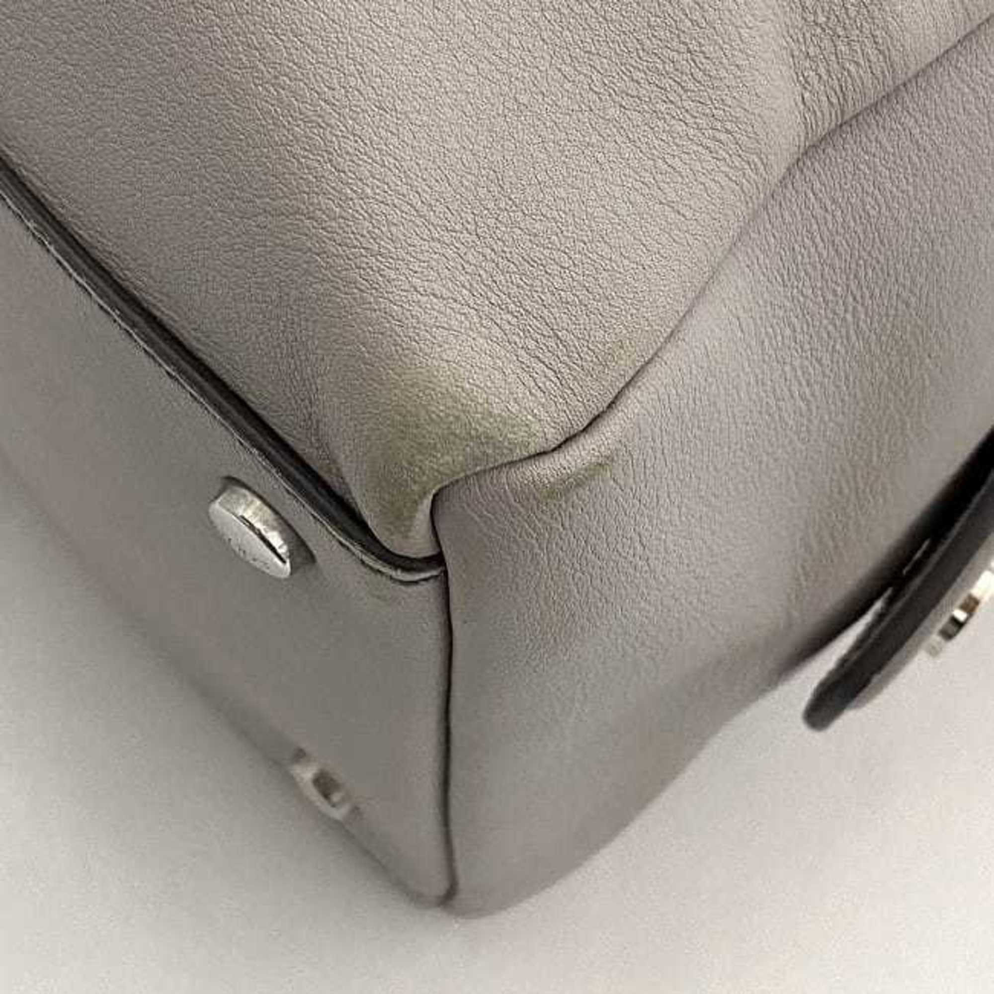 Tod's Gray Leather Handbag Shoulder Bag (Pre-Owned)