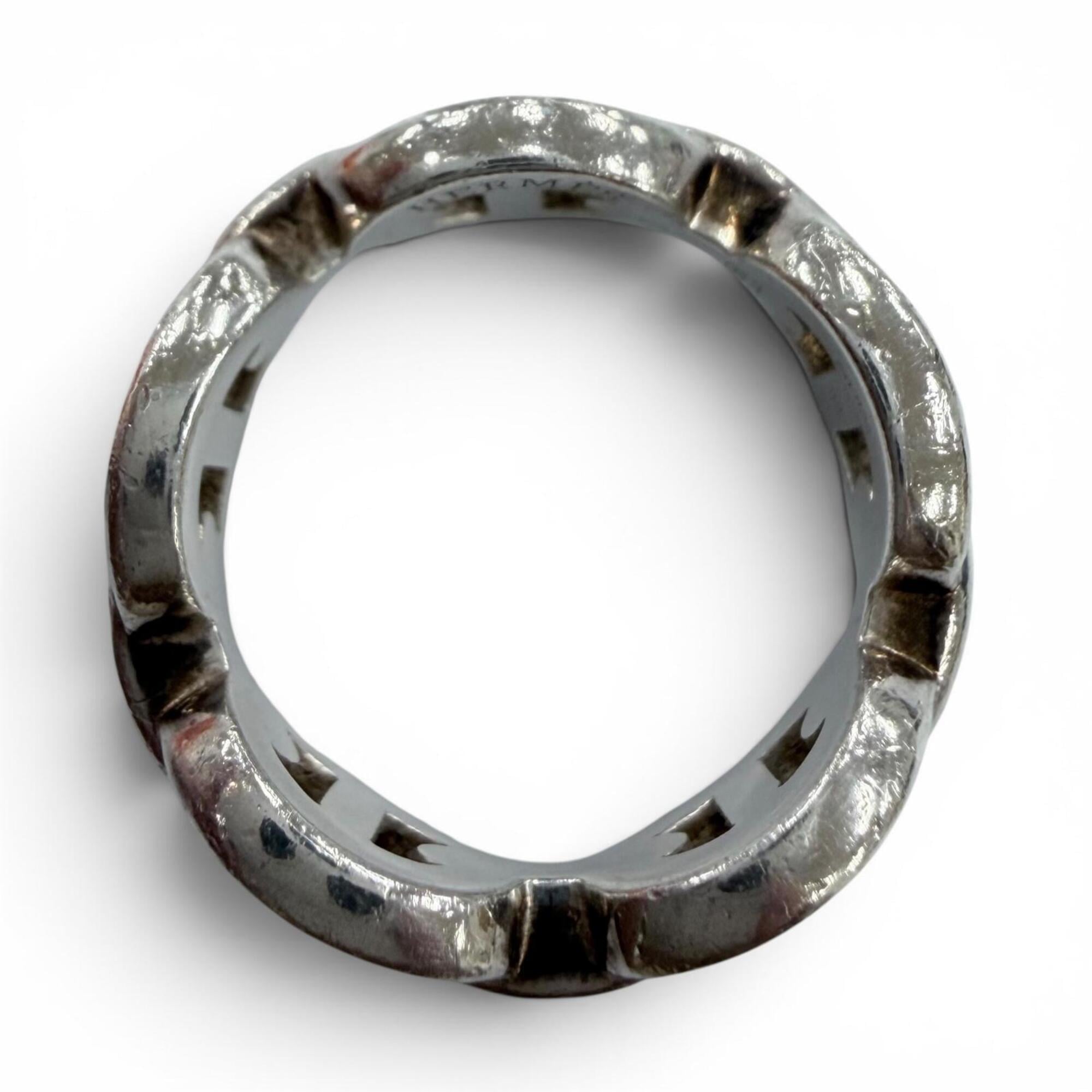 Hermes Silver Silver 925 Band Ring (Pre-Owned)