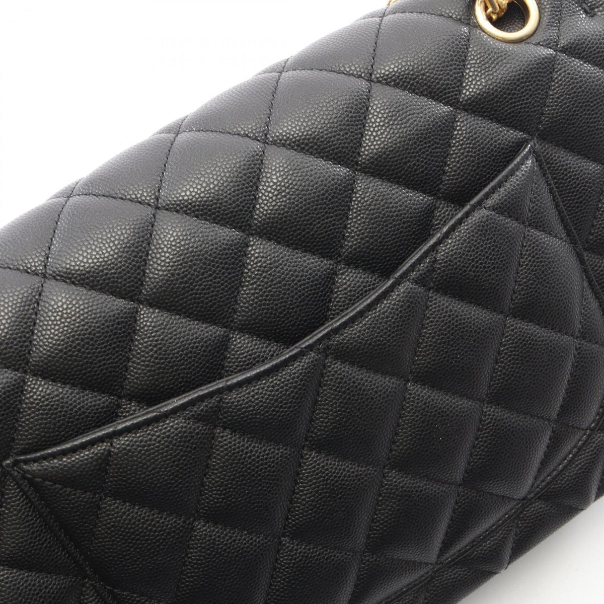 Chanel Black Grained Calfskin Handbag Shoulder Bag (Pre-Owned)