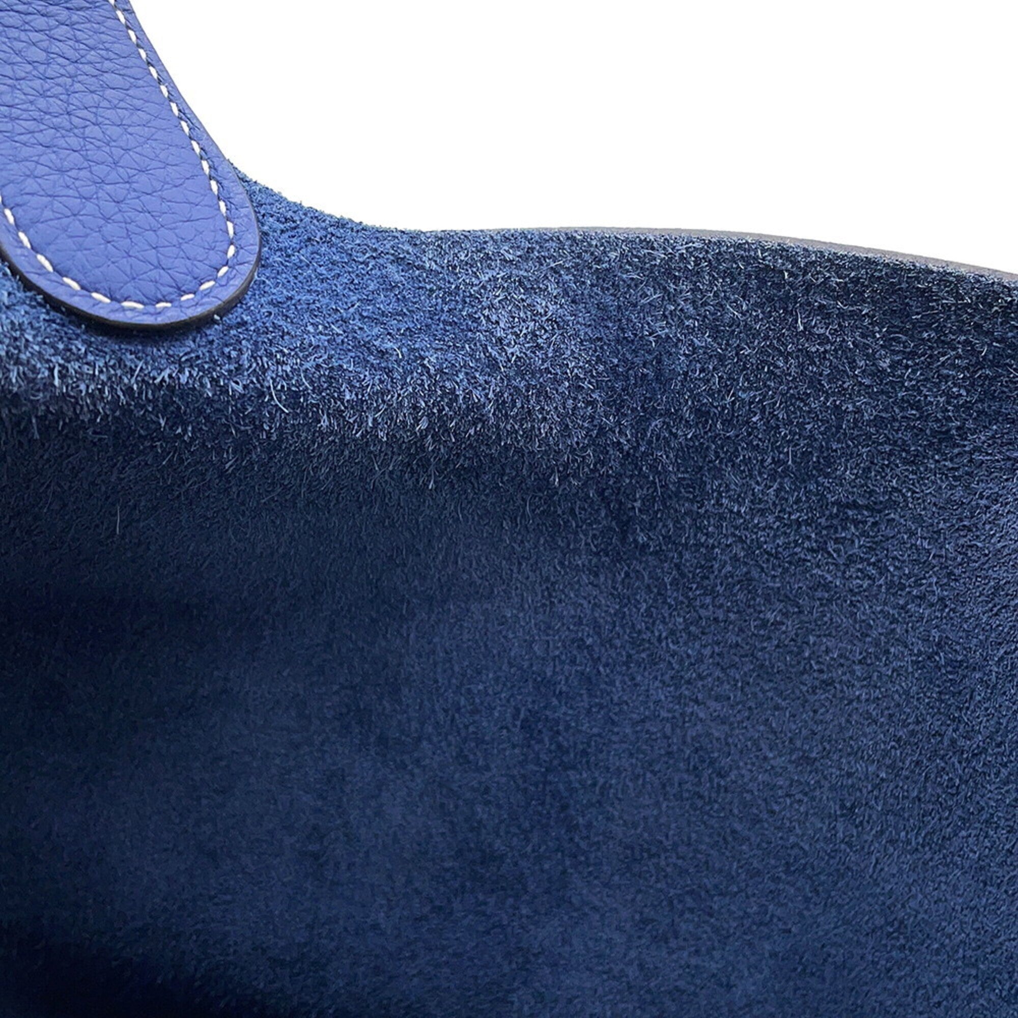 Hermes Bleu Saphir Taurillon Clemence Leather Handbag (Pre-Owned)
