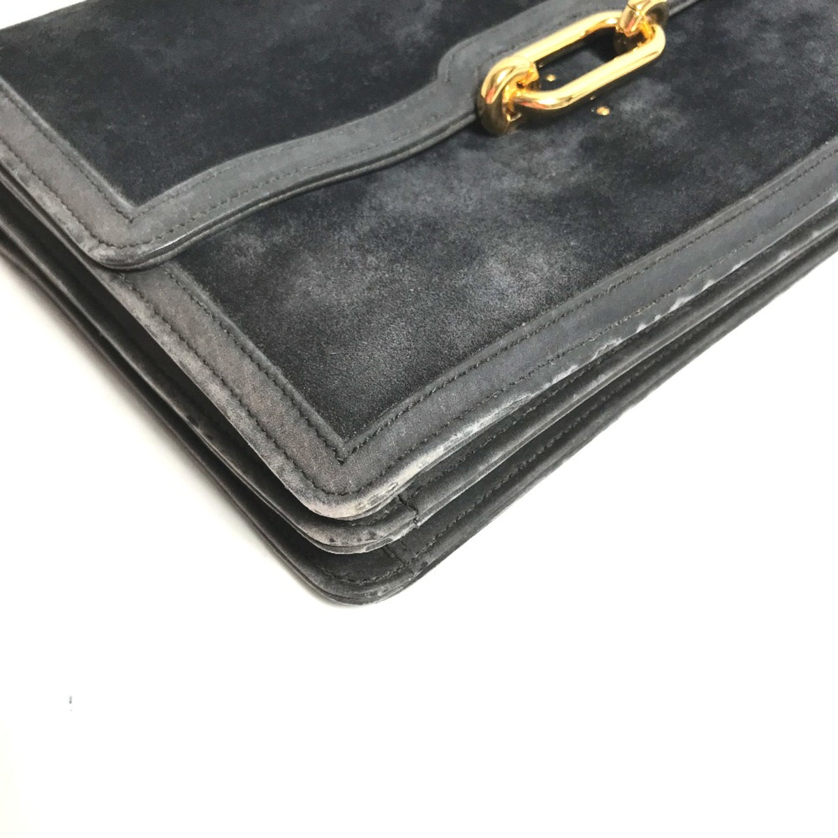 Hermes Gray Leather Shoulder Bag (Pre-Owned)