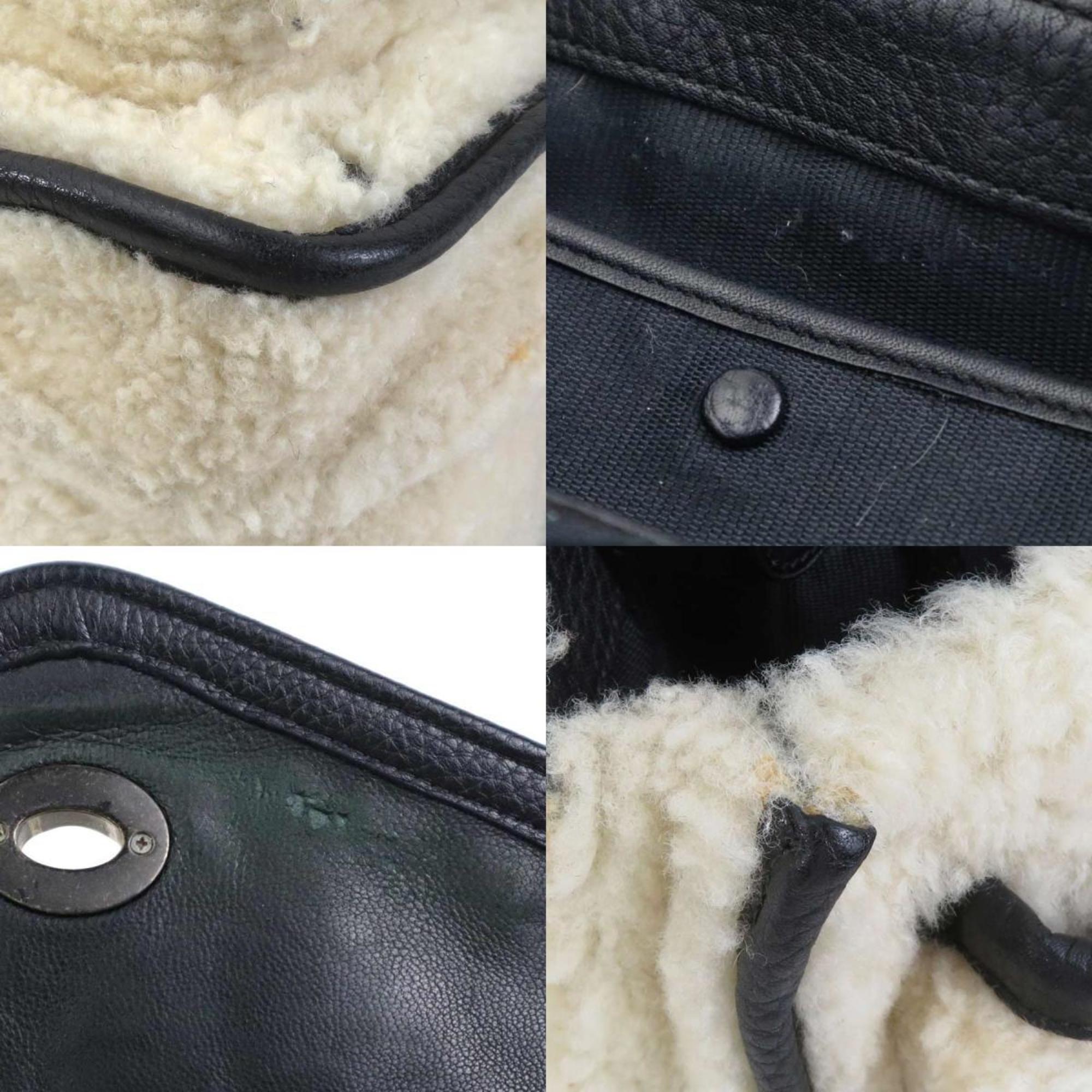 Coach Black Ivory Leather Shoulder Bag (Pre-Owned)