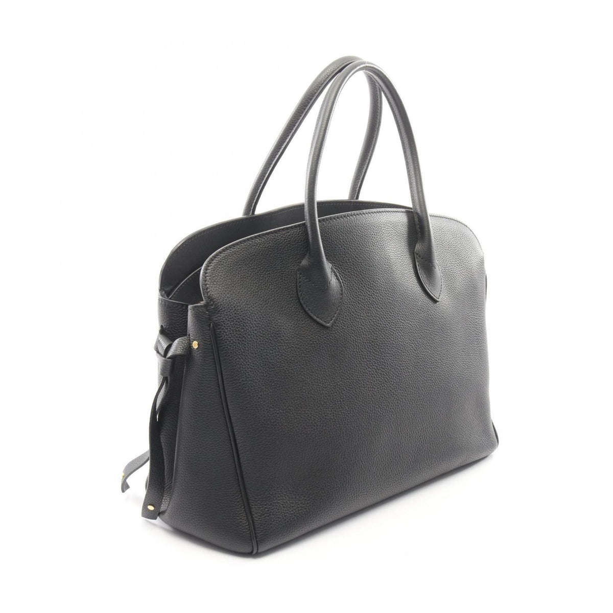 Louis Vuitton Black Leather Handbag Tote Bag (Pre-Owned)