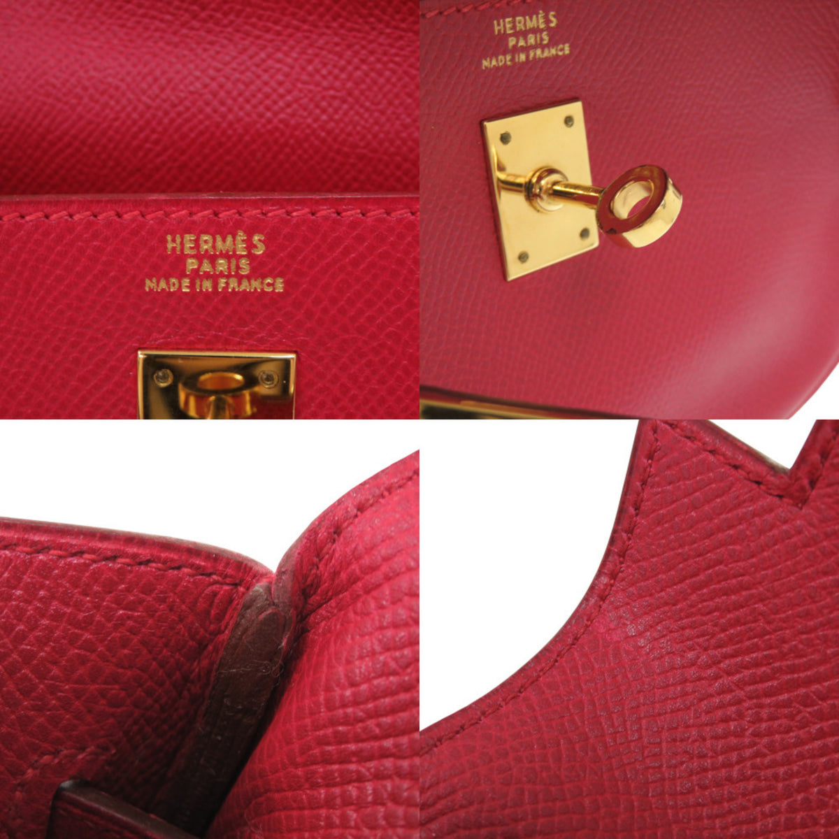 Hermes Rouge Vif Courchevel Leather Clutch Bag (Pre-Owned)