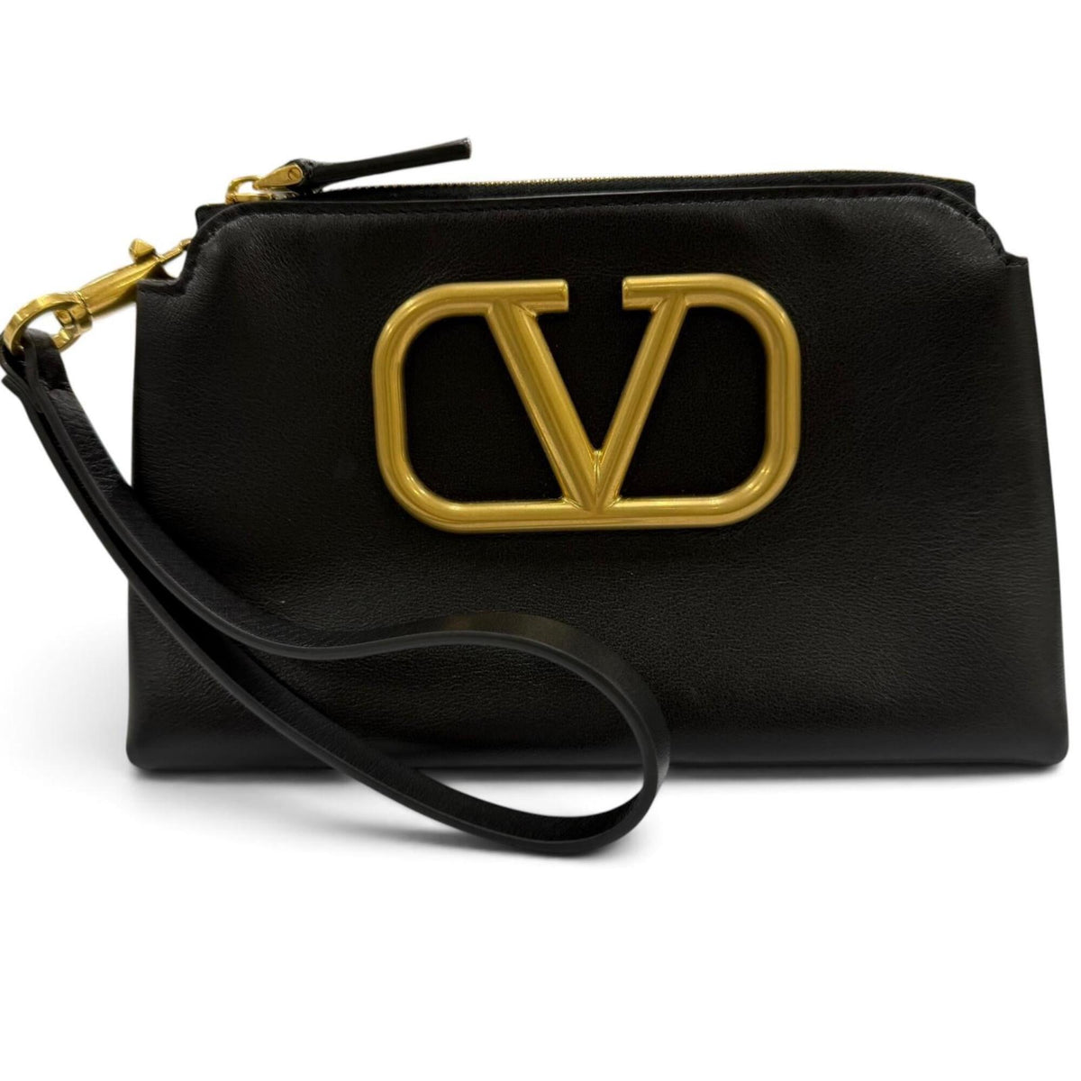 Valentino Black Leather Pouch (Pre-Owned)