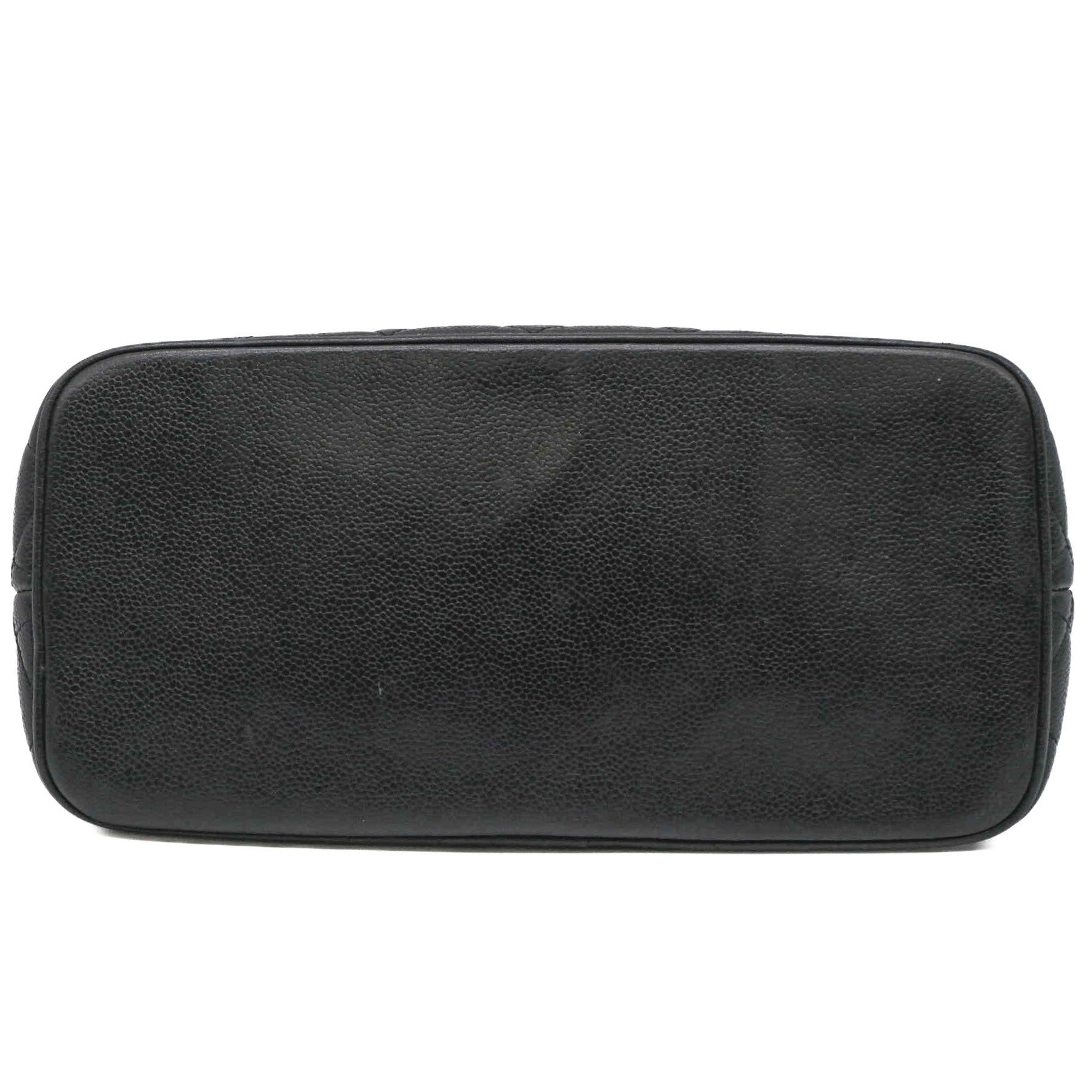Chanel Black Grained Calfskin Handbag Tote Bag (Pre-Owned)