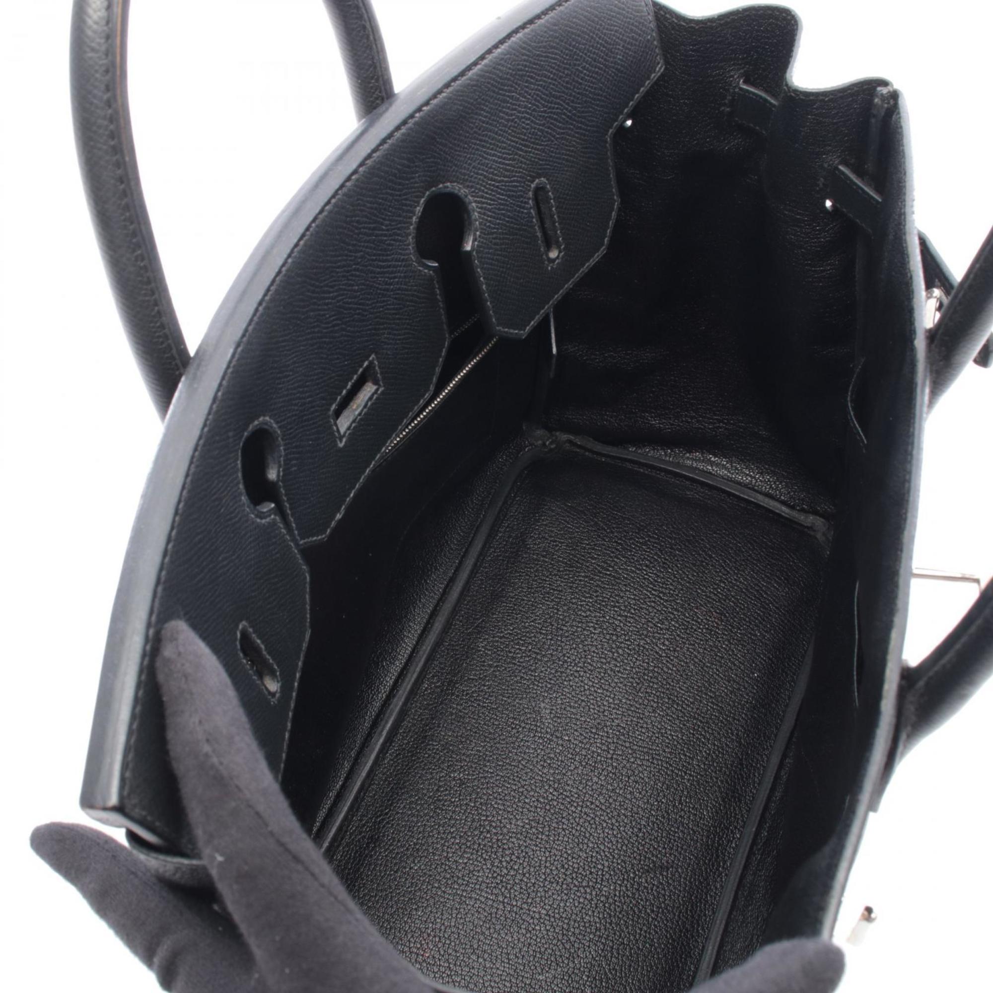 Hermes Black Leather Handbag (Pre-Owned)