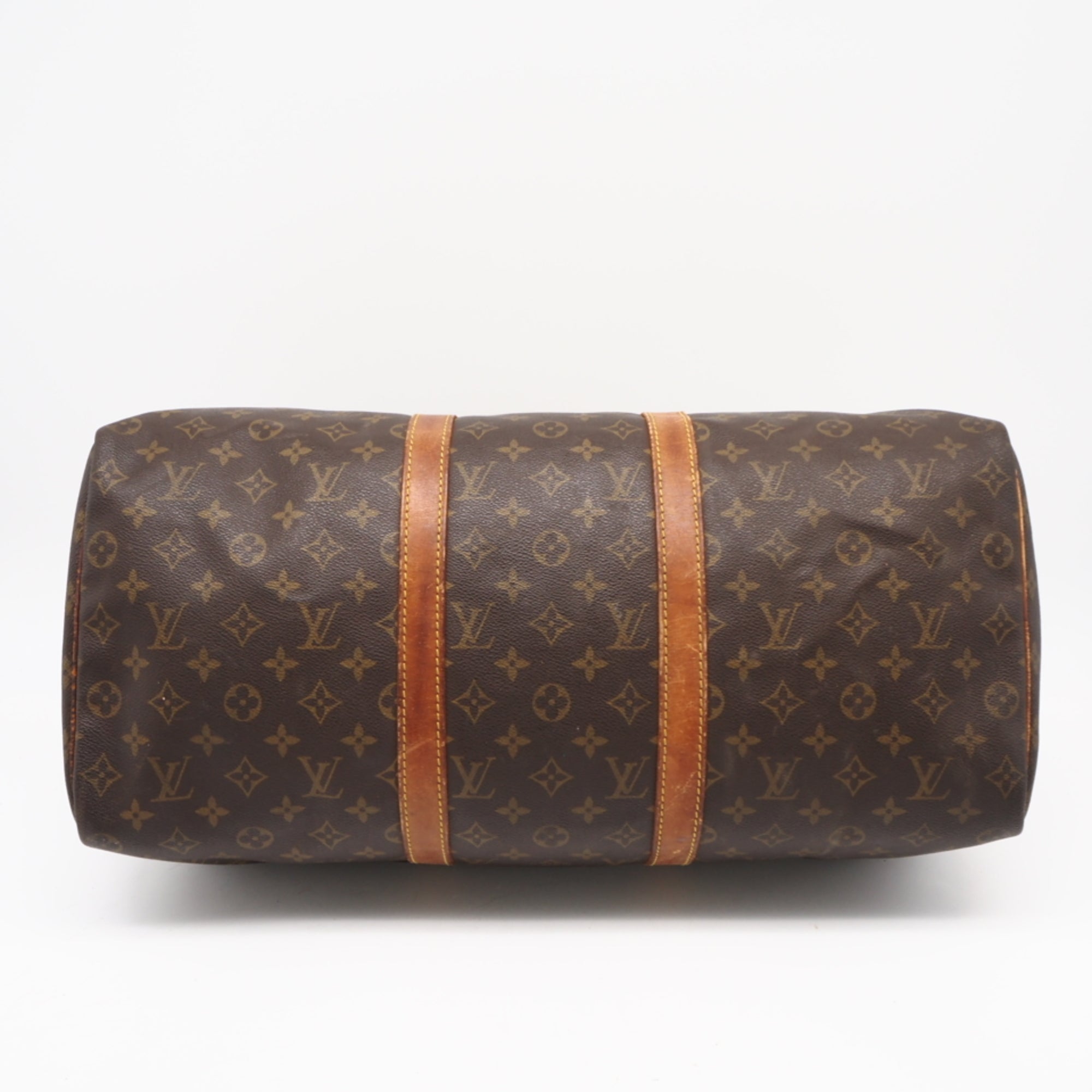 Louis Vuitton Monogram Brown Coated Canvas Leather Boston Bag (Pre-Owned)