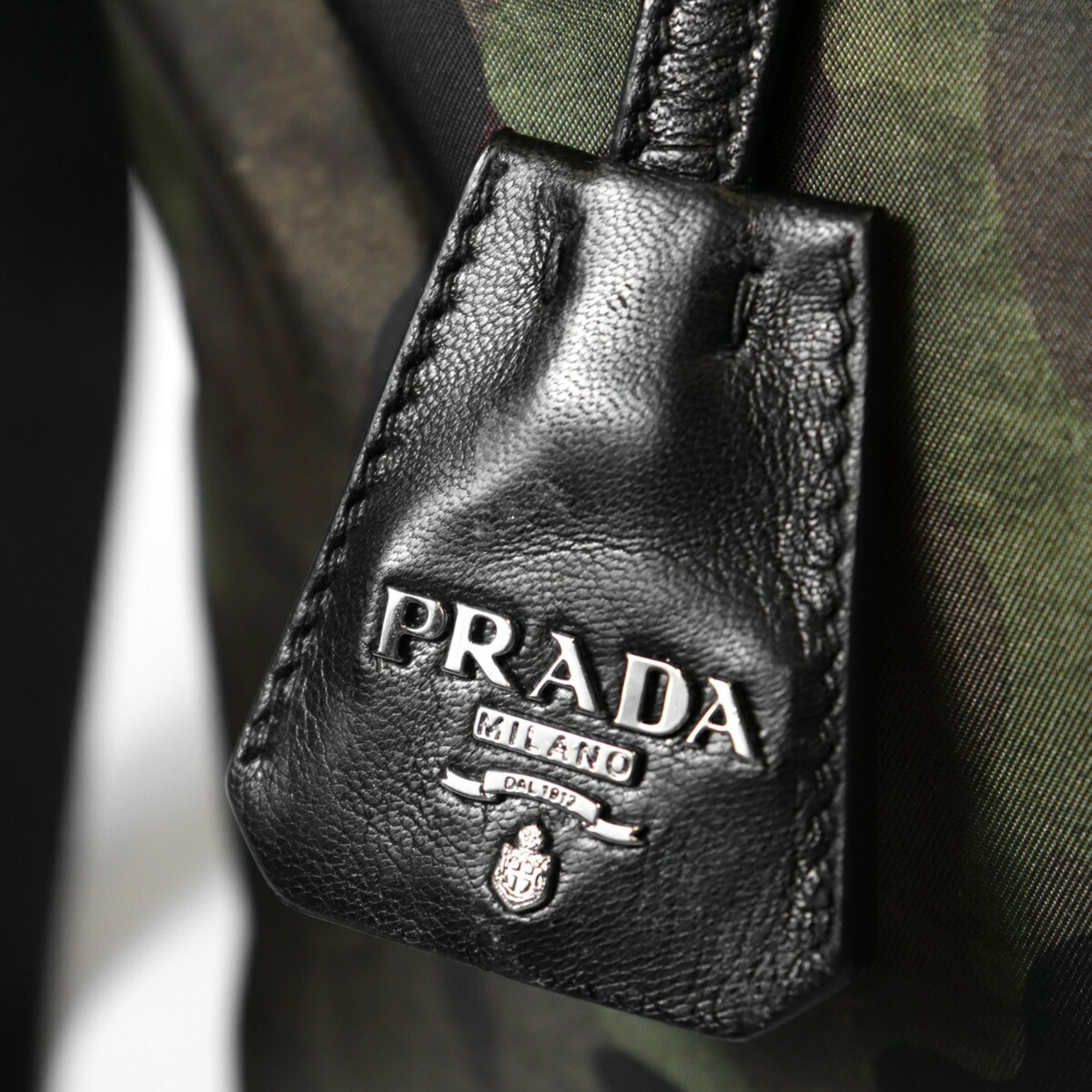 Prada Camouflage Green Khaki Nylon Handbag Shoulder Bag Tote Bag (Pre-Owned)