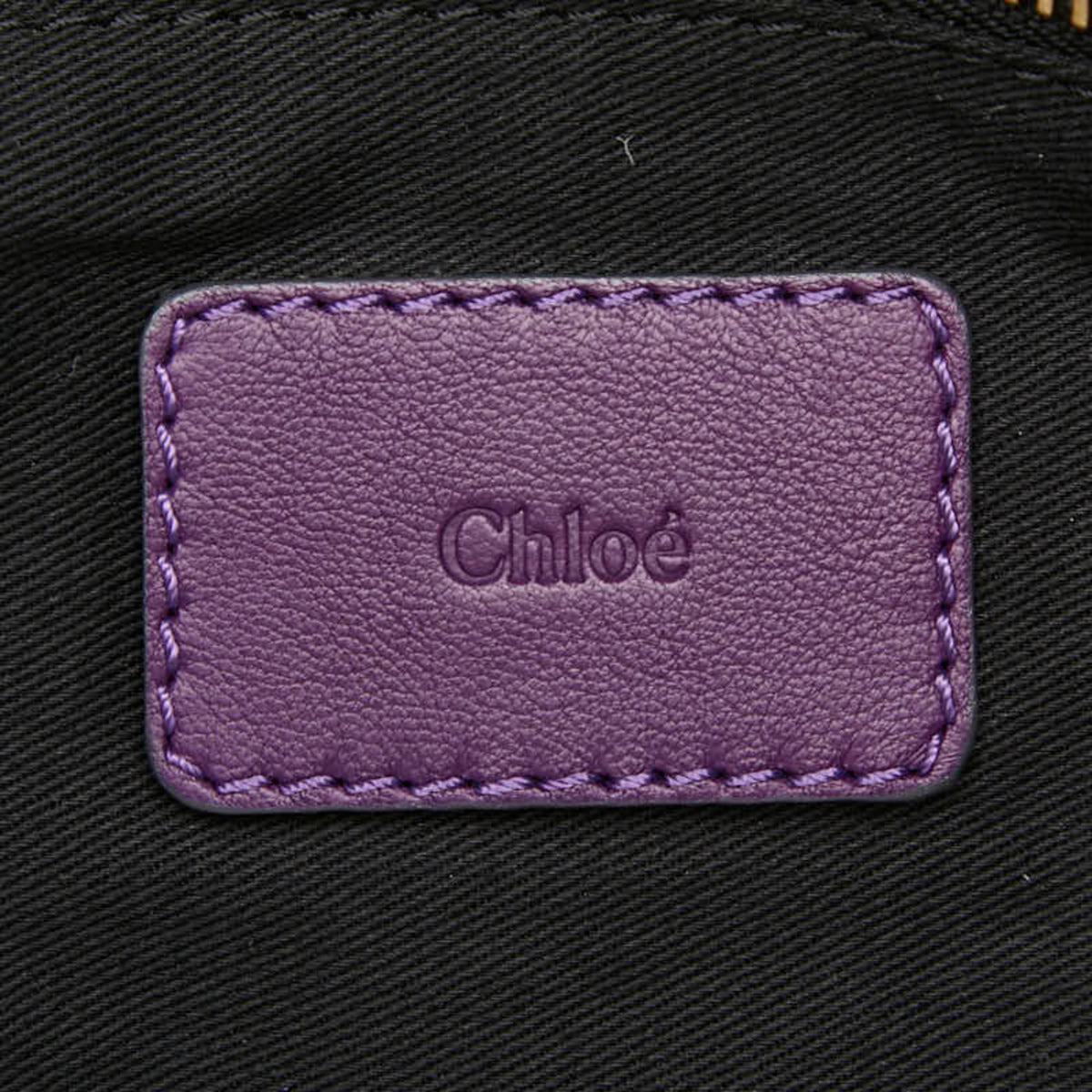 Chloé Purple Leather Shoulder Bag (Pre-Owned)