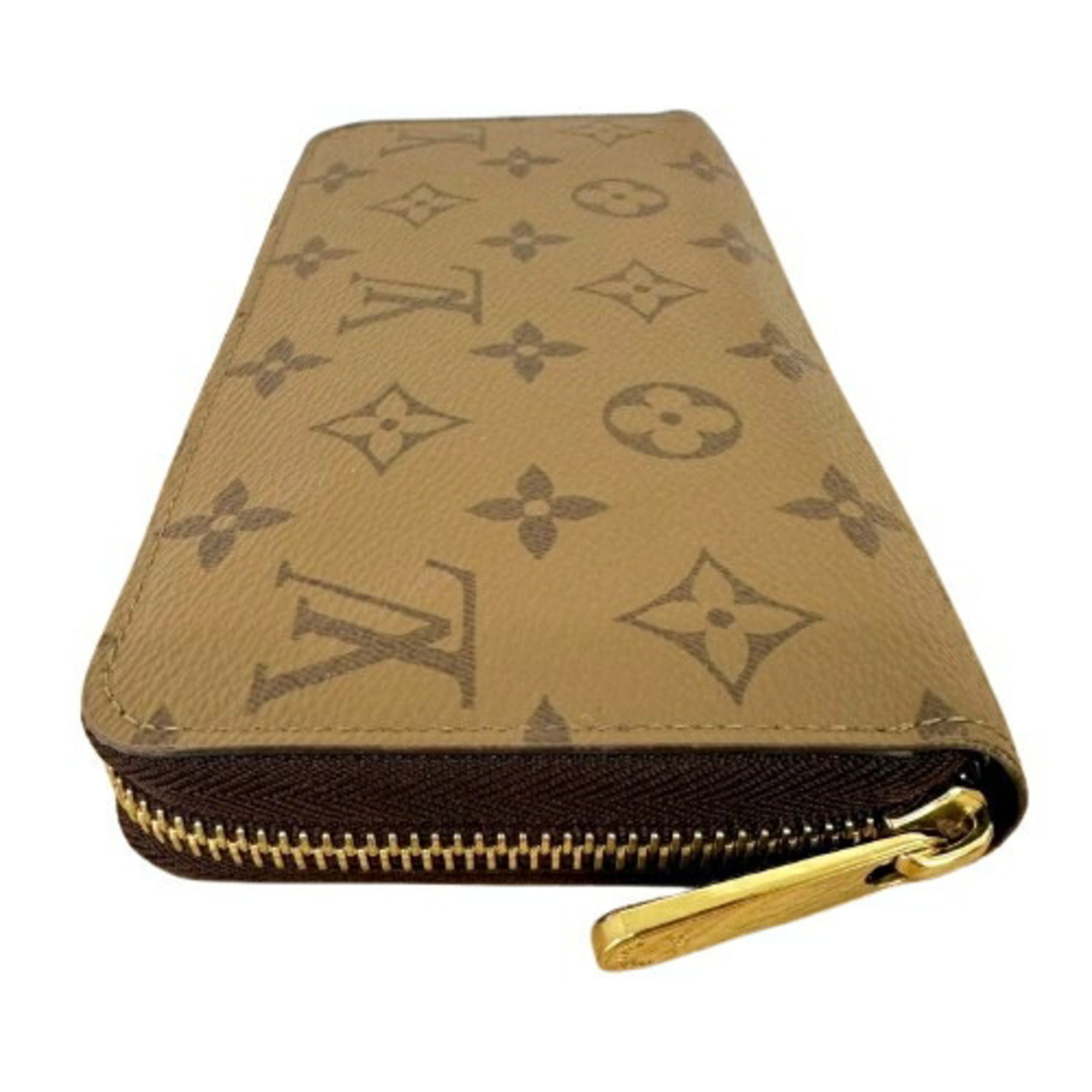 Louis Vuitton Monogram Reverse Brown Leather Long Wallet (Bi-Fold) (Pre-Owned)