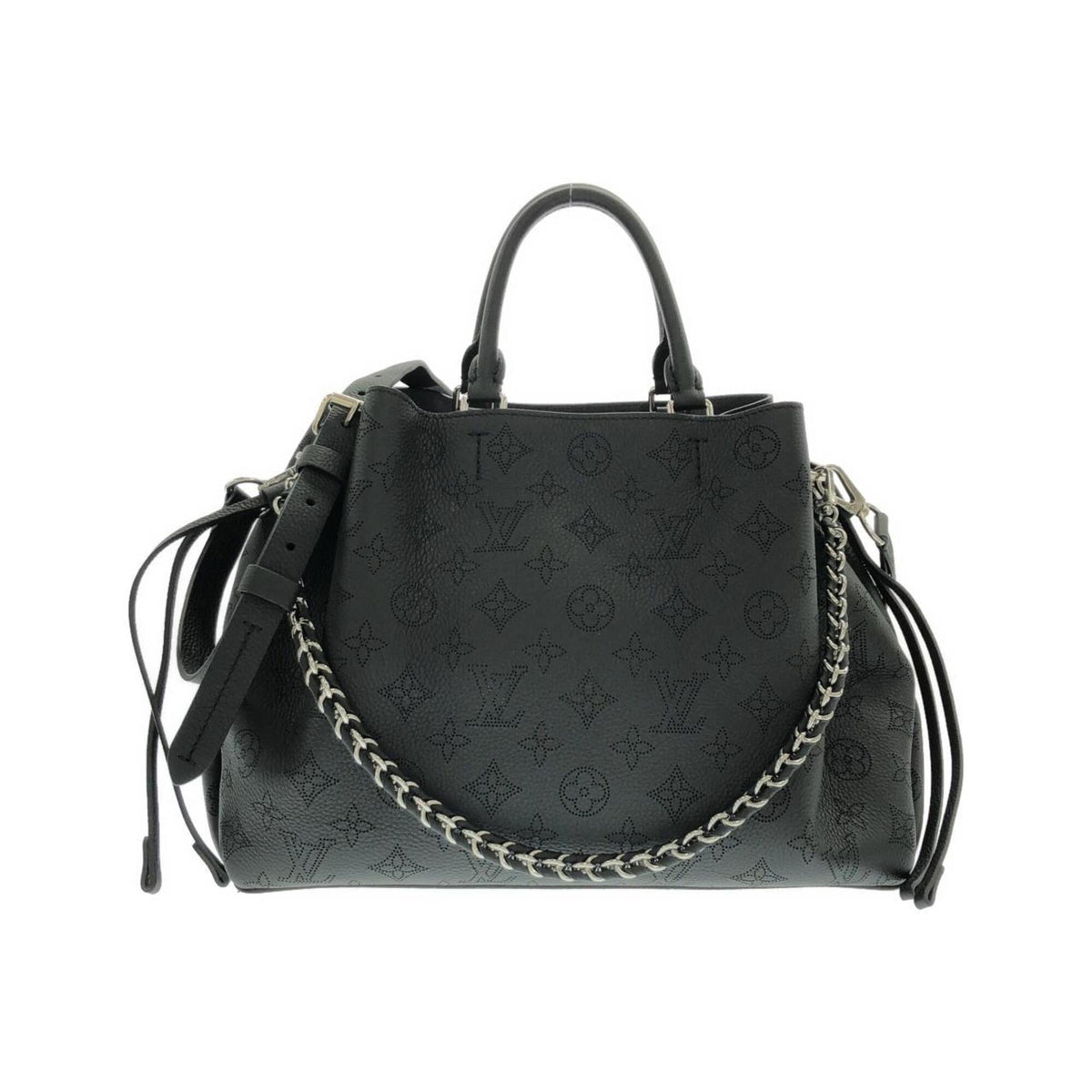 Louis Vuitton Mahina Black Mahina Leather Handbag (Pre-Owned)