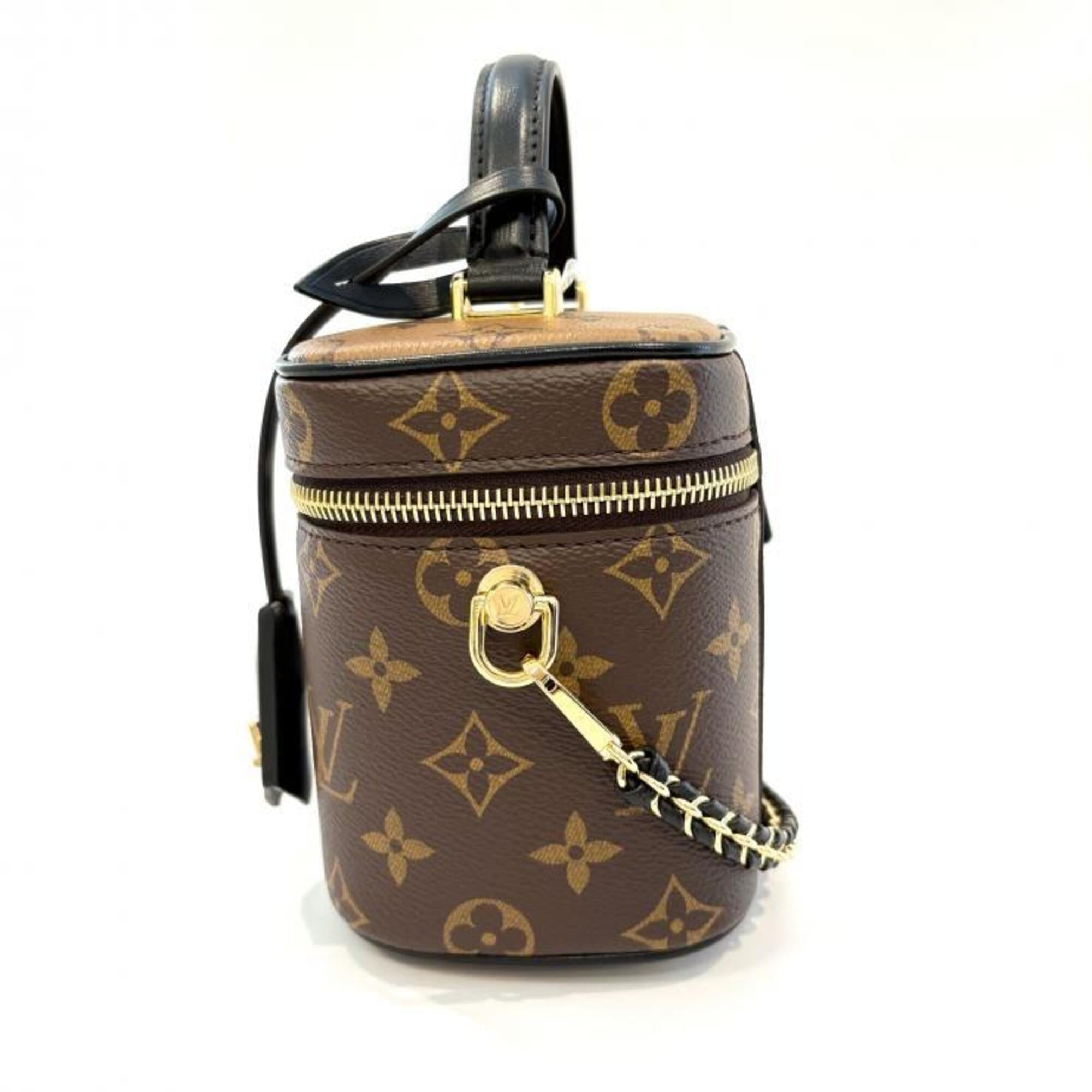 Louis Vuitton Black Brown Monogram Reverse Monogram Reverse Shoulder Bag Vanity Bag (Pre-Owned)