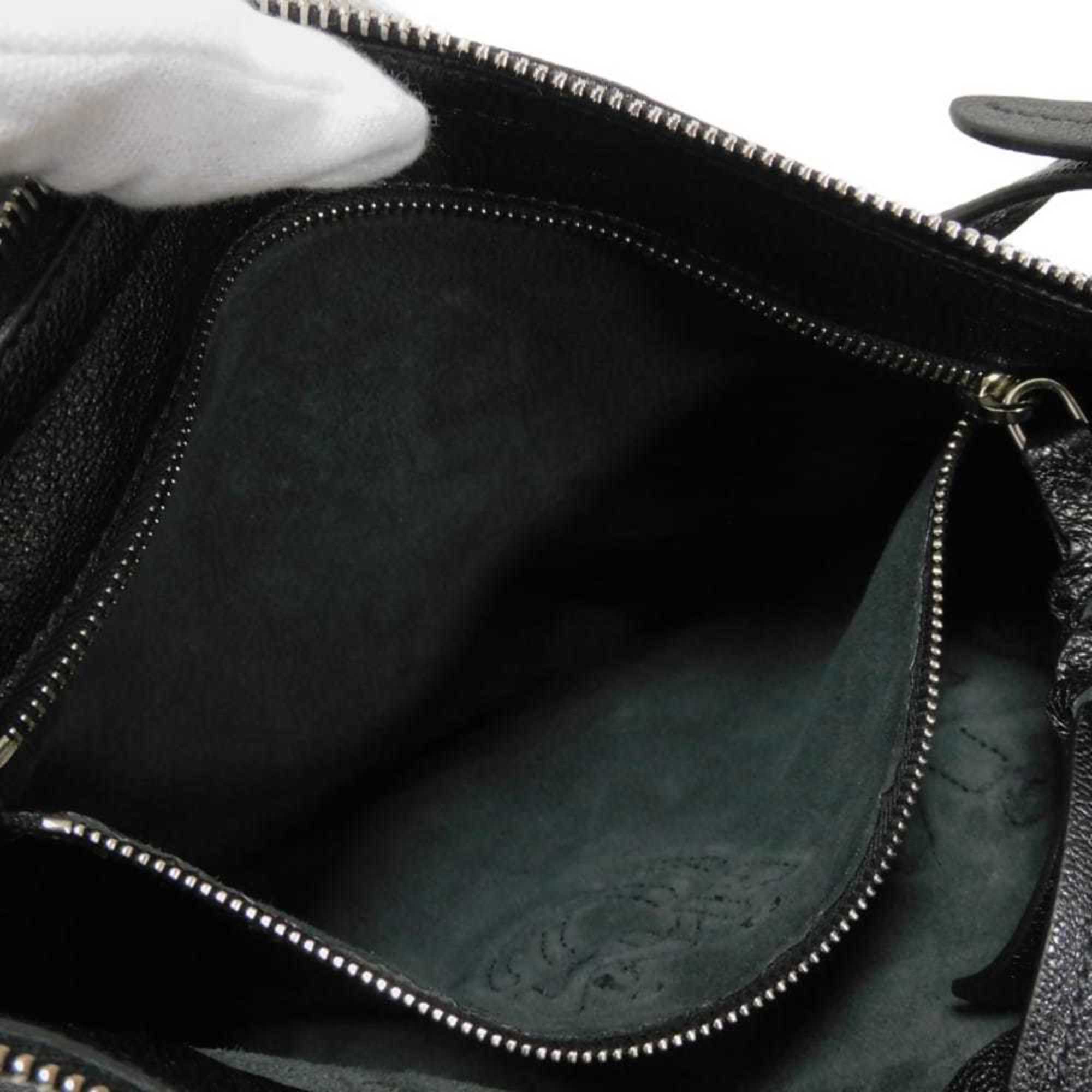 Miu Miu Black Leather Clutch Bag Pochette Shoulder Bag (Pre-Owned)