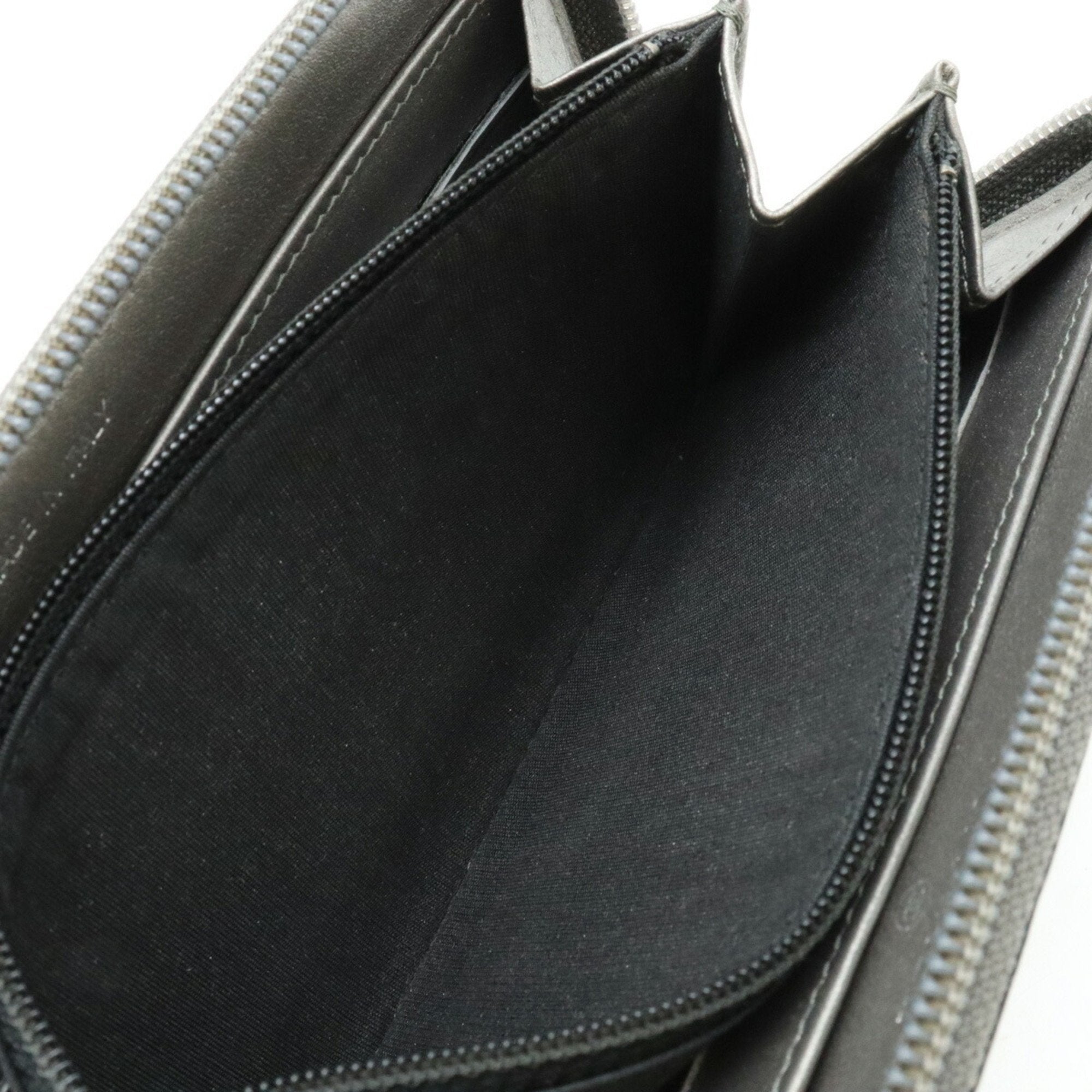 Chanel Metallic Gray Caviar Leather Long Wallet (Bi-Fold) (Pre-Owned)