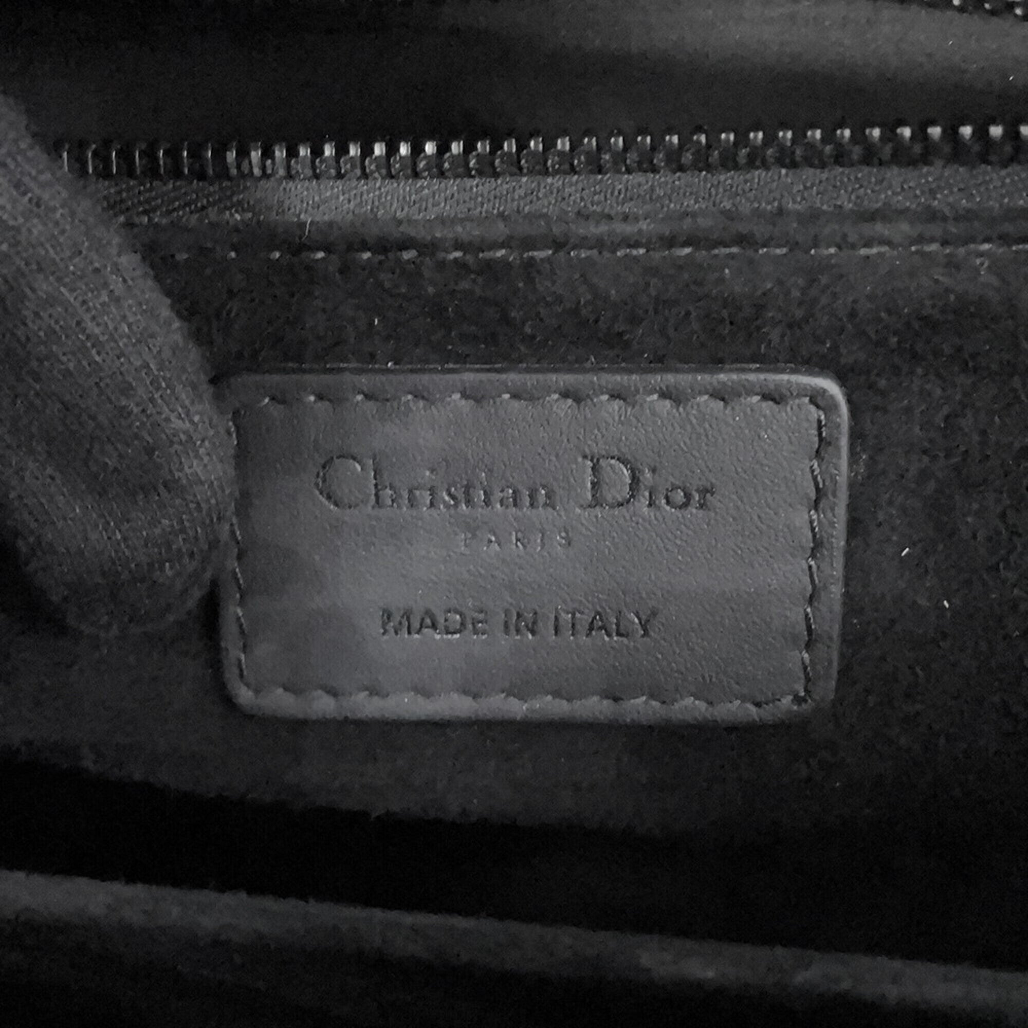 Christian Dior Lady Dior Black Leather Handbag (Pre-Owned)